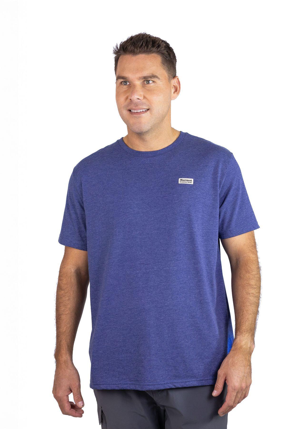 Polera Marmot Hombre Chest Vintage Label Tee Azul-0