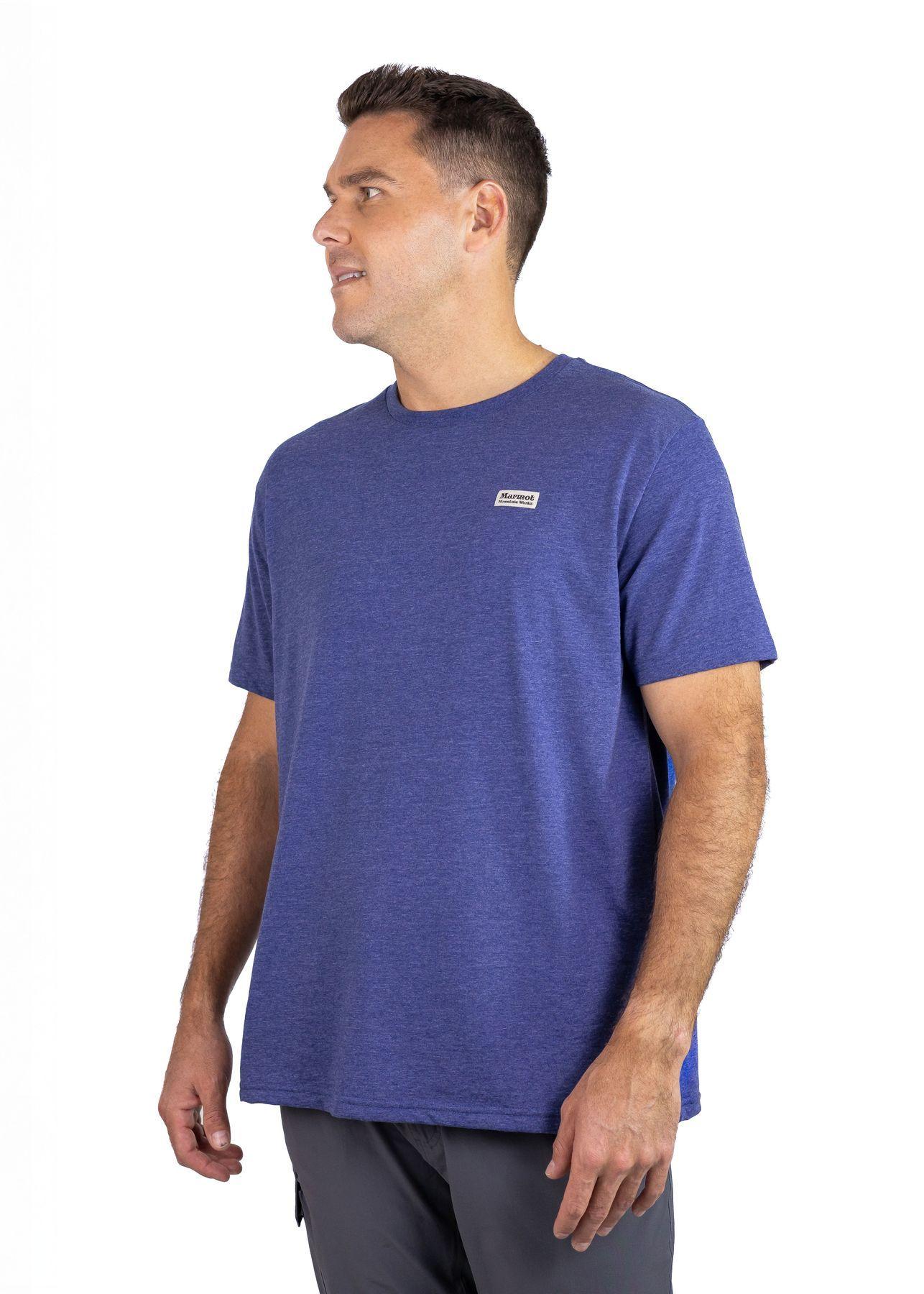 Polera Marmot Hombre Chest Vintage Label Tee Azul-1