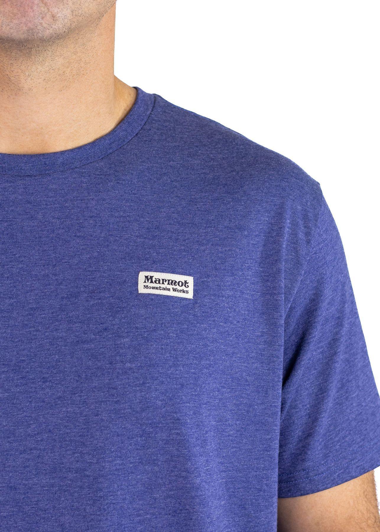 Polera Marmot Hombre Chest Vintage Label Tee Azul-3