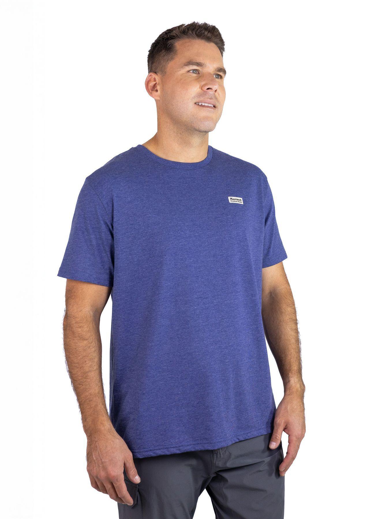 Polera Marmot Hombre Chest Vintage Label Tee Azul-4