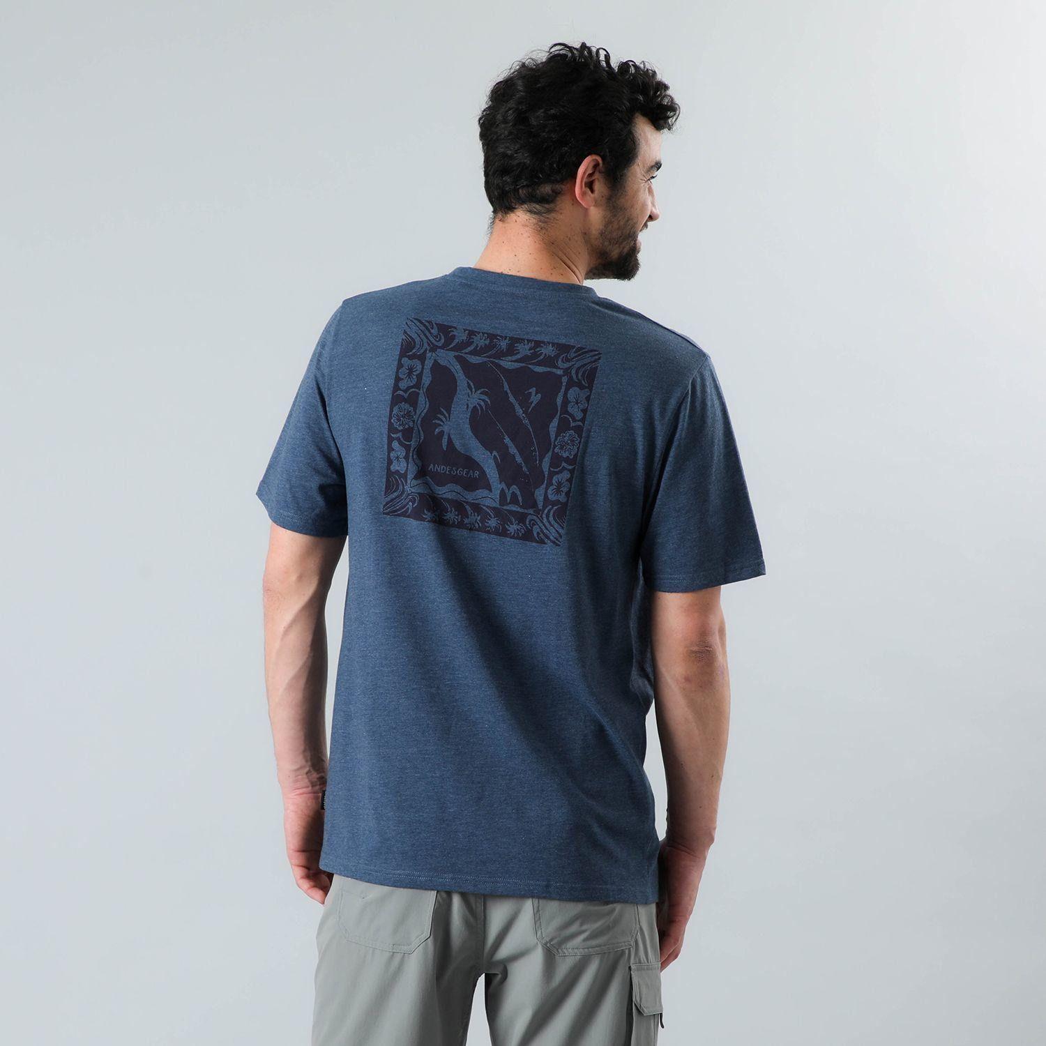 Polera Andesgear Hombre Naturaleza Retro Azul Azul-1