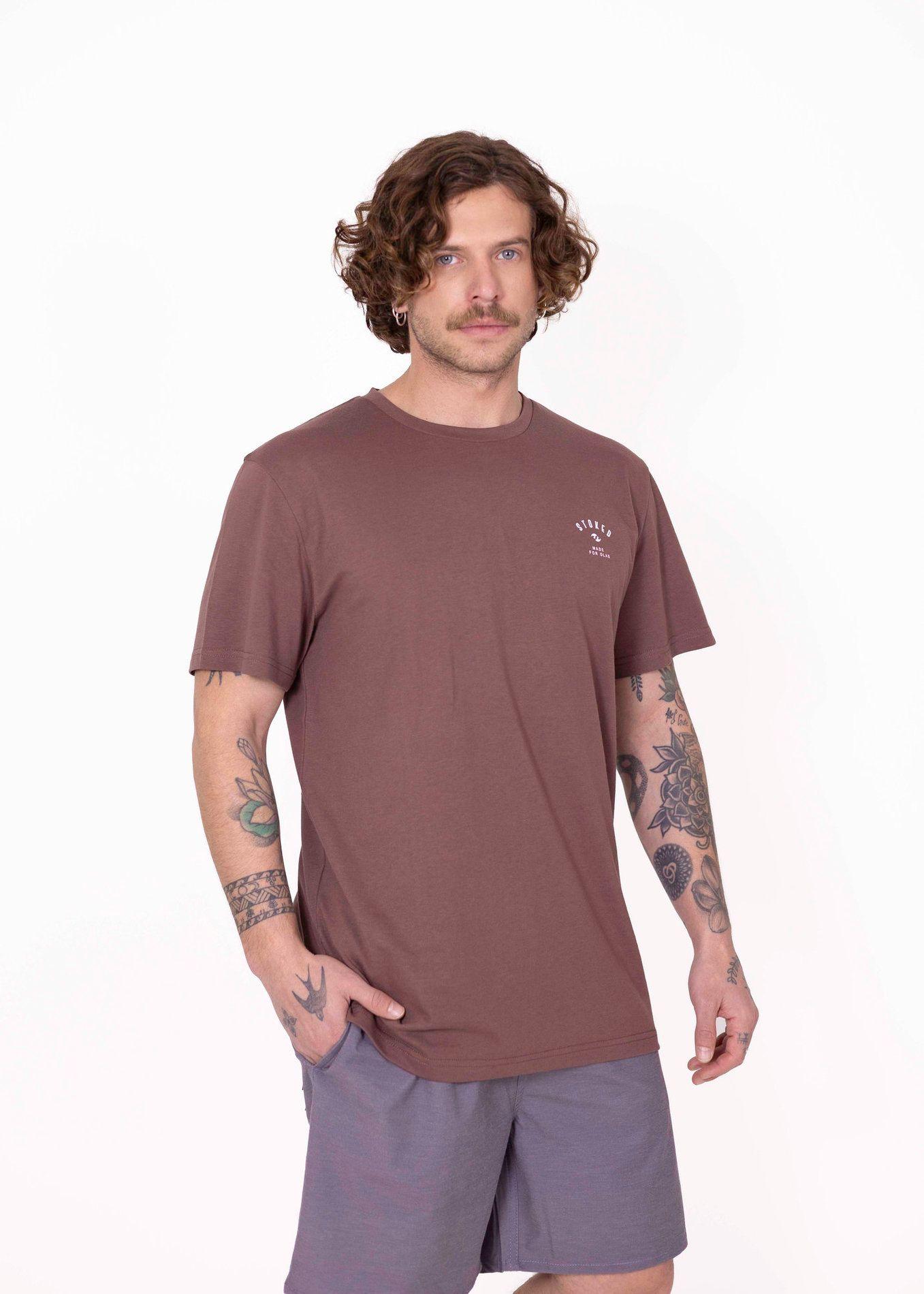 Polera Logo Stoked V26 Hombre Café Oscuro-2