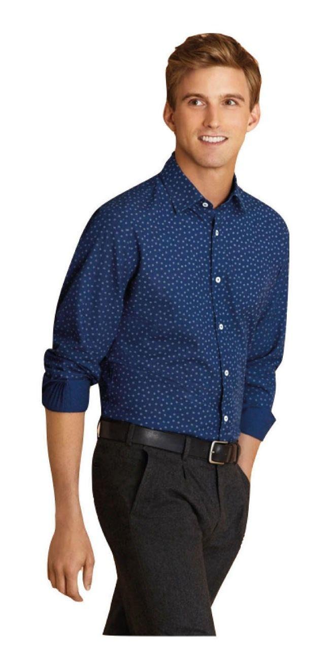 Camisas Brooks Brothers Hombre Indigo Daisy-print Poplin Azul Brooks Brother Azul-0