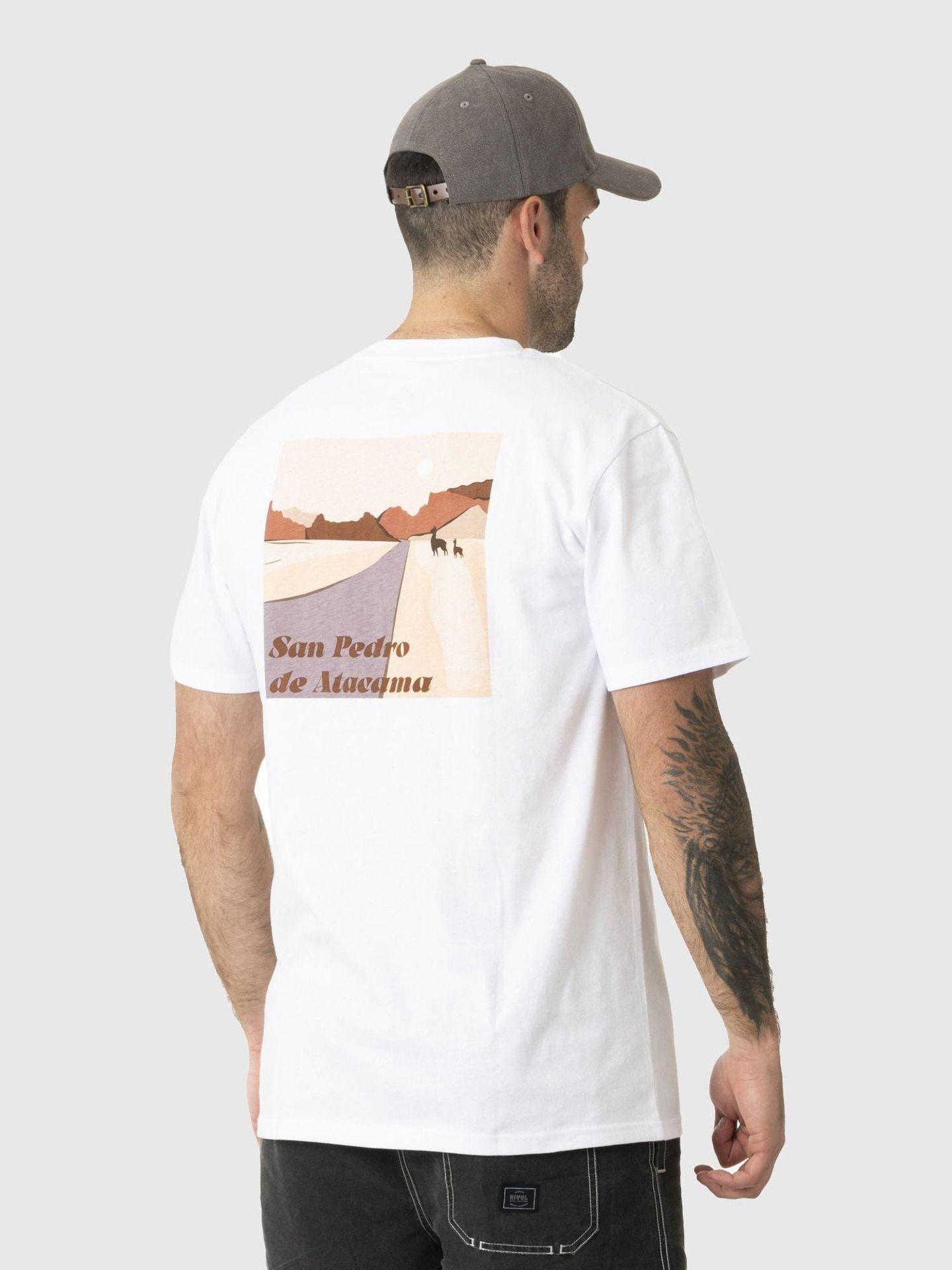 Polera Kivül Hombre Postales Reciclada Blanco-2