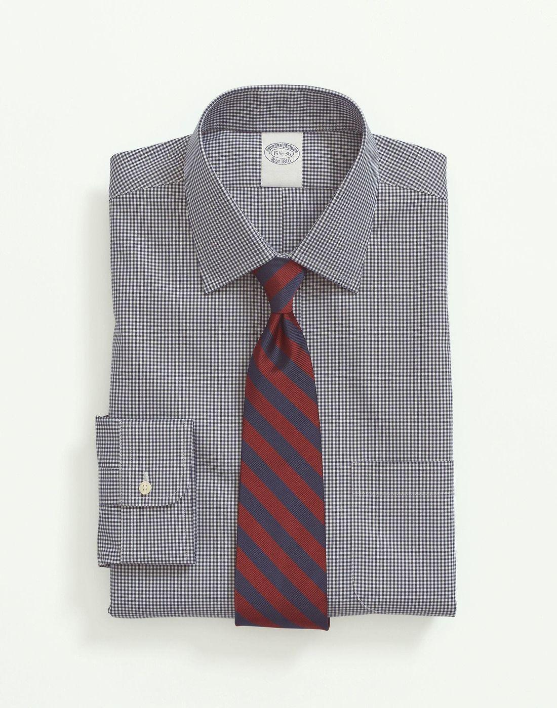 Camisa Brooks Brothers Hombre Sppt Ain Reg - Gingham Azul-0