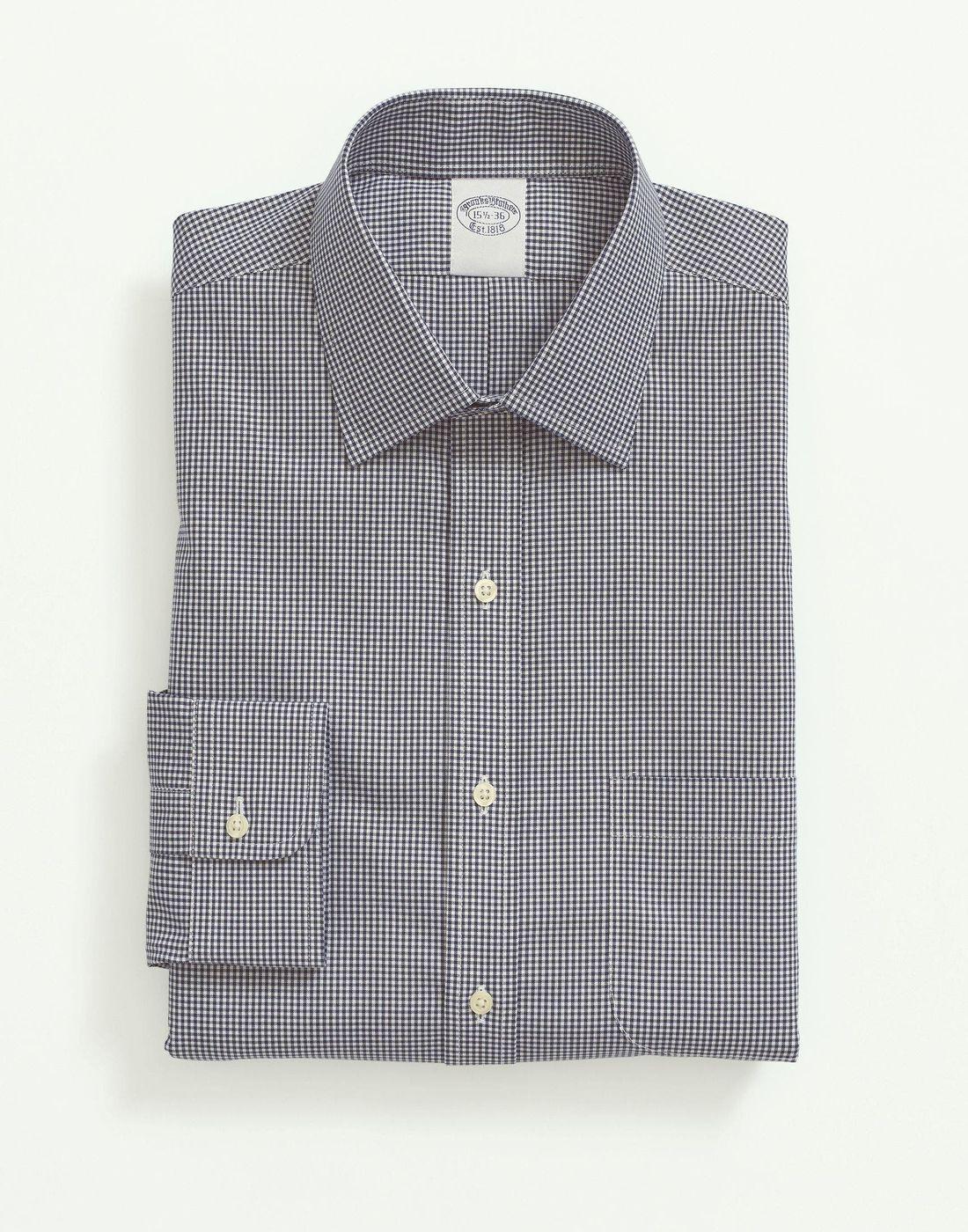 Camisa Brooks Brothers Hombre Sppt Ain Reg - Gingham Azul-1