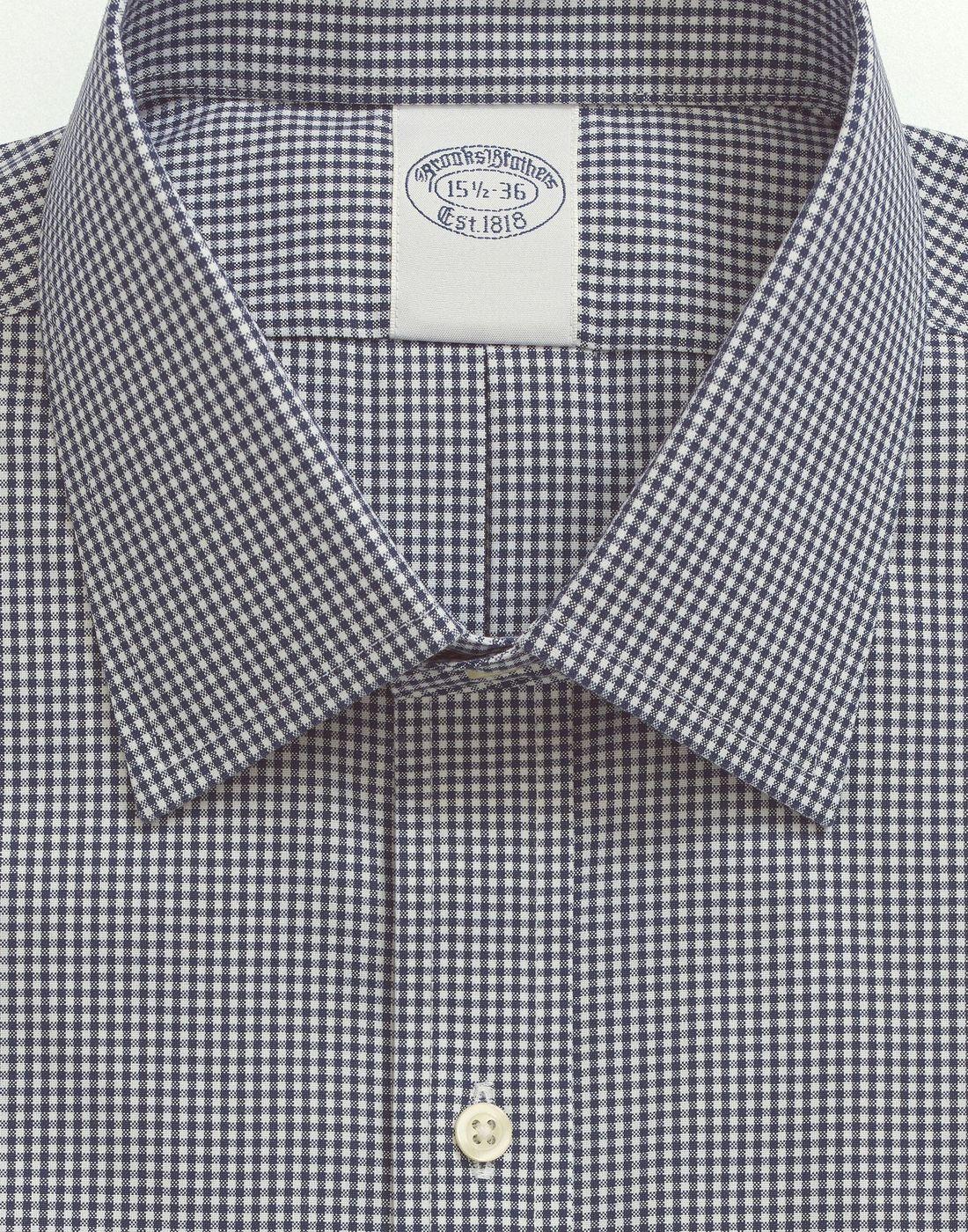 Camisa Brooks Brothers Hombre Sppt Ain Reg - Gingham Azul-2