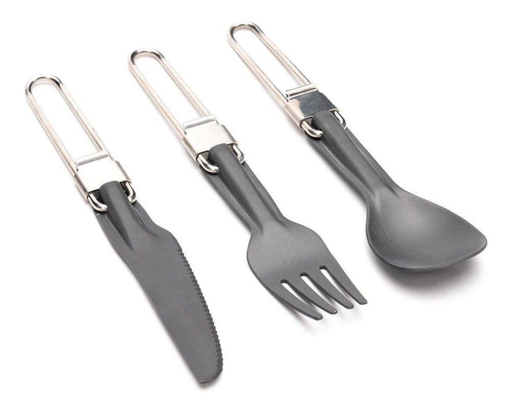 Set Andesgear Unisex Cubiertos Camping Gris-2