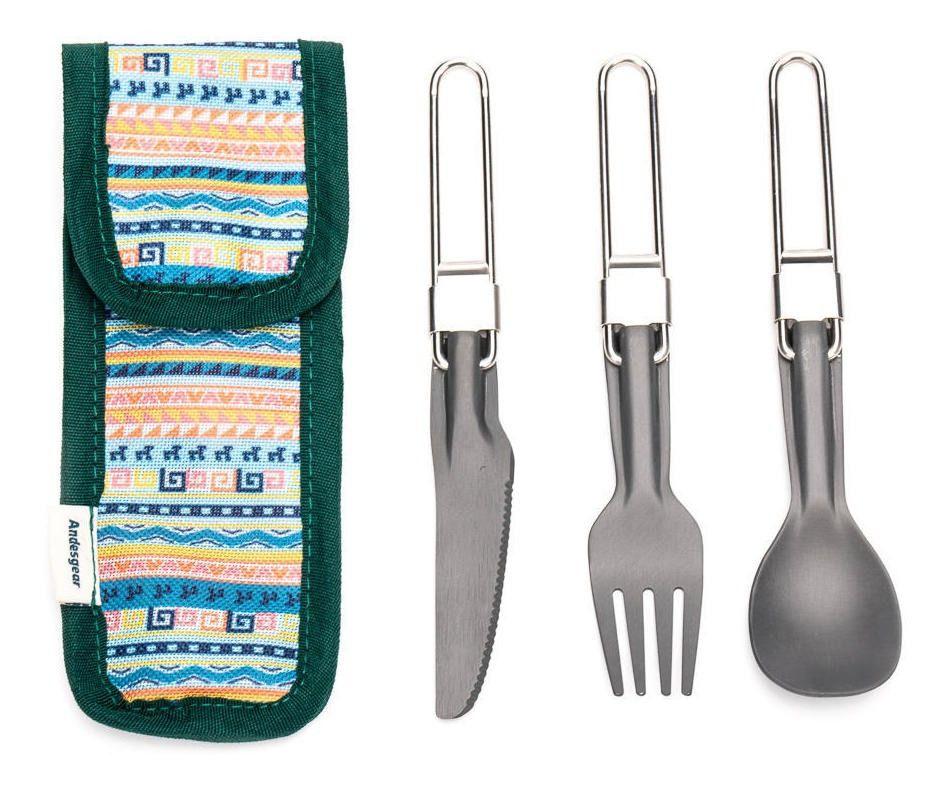 Set Andesgear Unisex Cubiertos Camping Gris-4