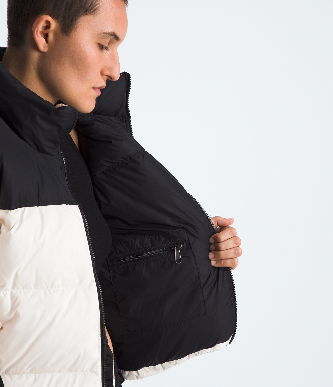 Chaqueta De Pluma 1996 Retro Nuptse Mujer Blanco Invierno-6