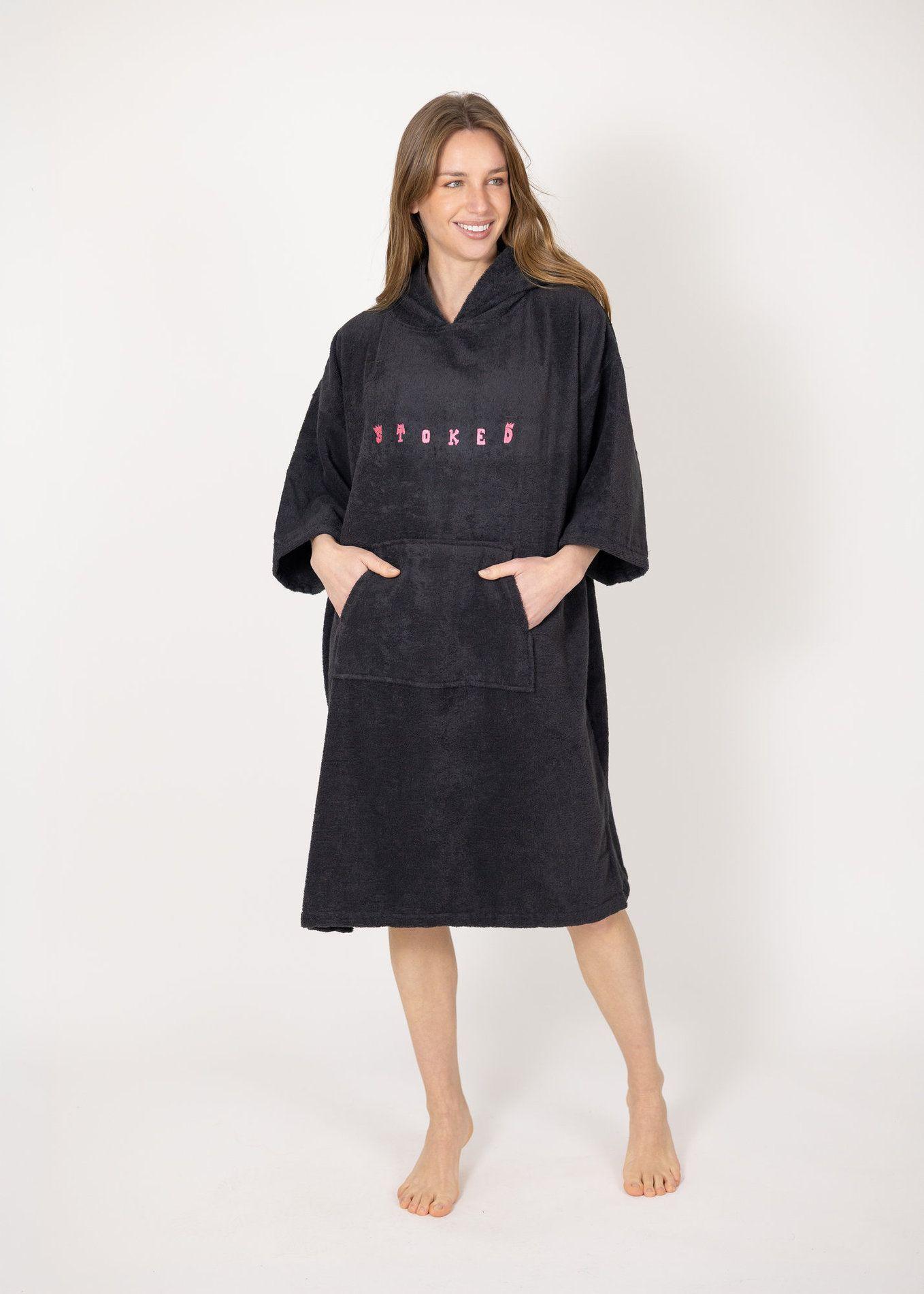 Poncho Stoked V26 Mujer Negro-1