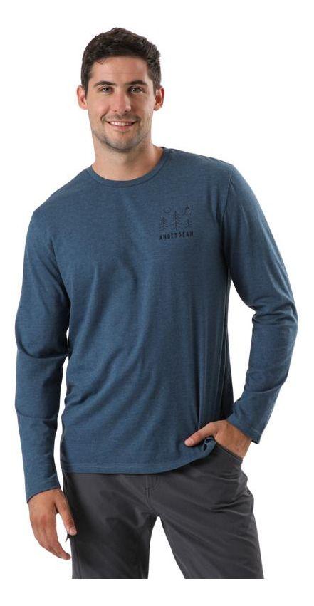Polera Andesgear Hombre Ml Camp Ag Azul Azul-0