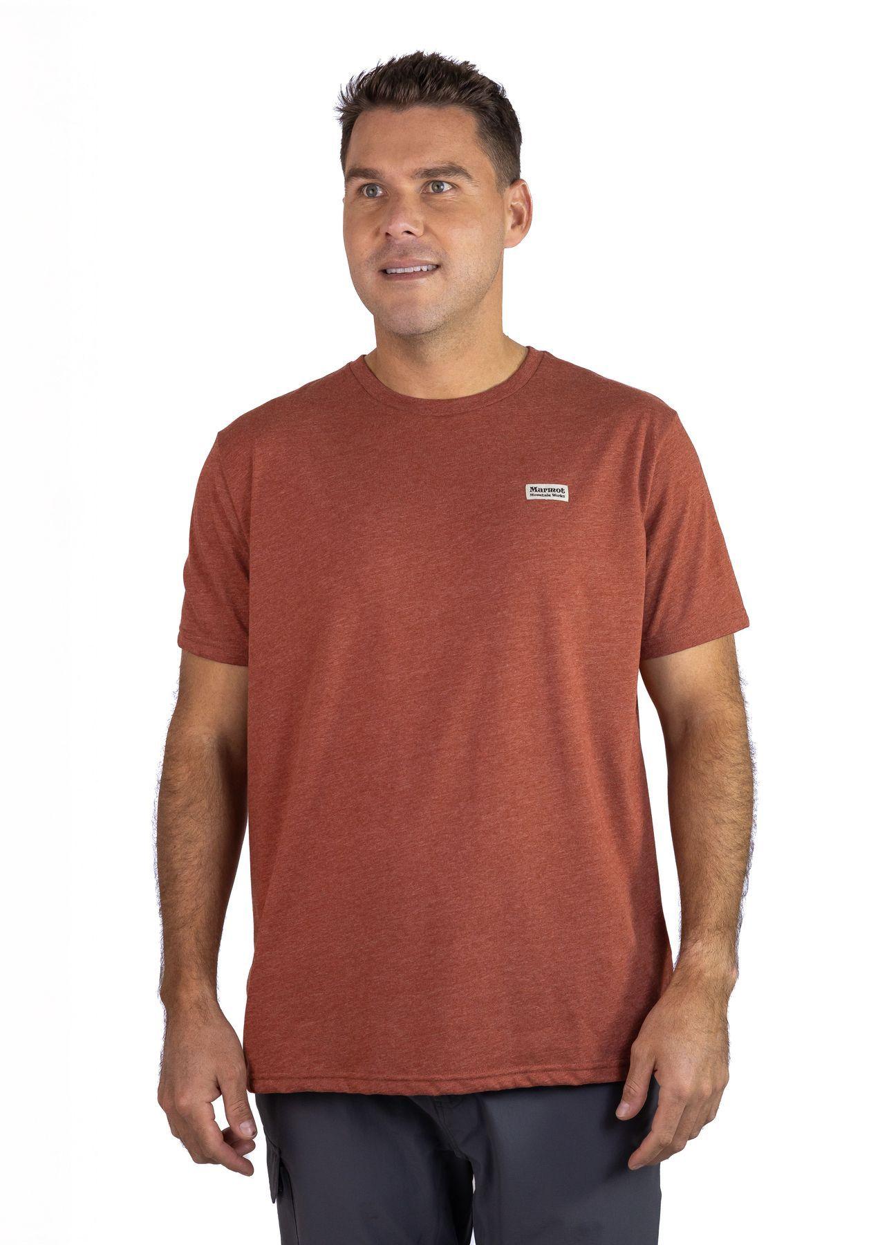 Polera Marmot Hombre Chest Vintage Label Tee Naranjo-0