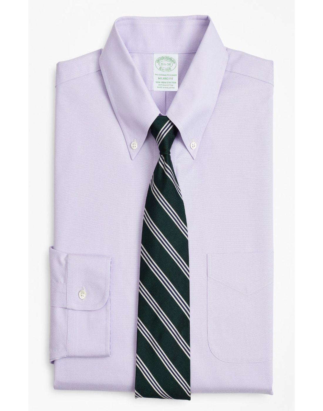 Camisa Brooks Brothers Hombre Ds Og Ni Sppt Pbd Mil Morado-0