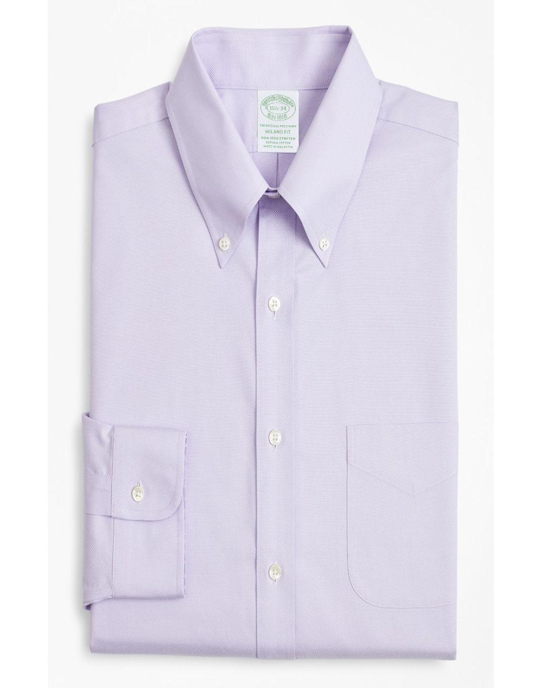 Camisa Brooks Brothers Hombre Ds Og Ni Sppt Pbd Mil Morado-2