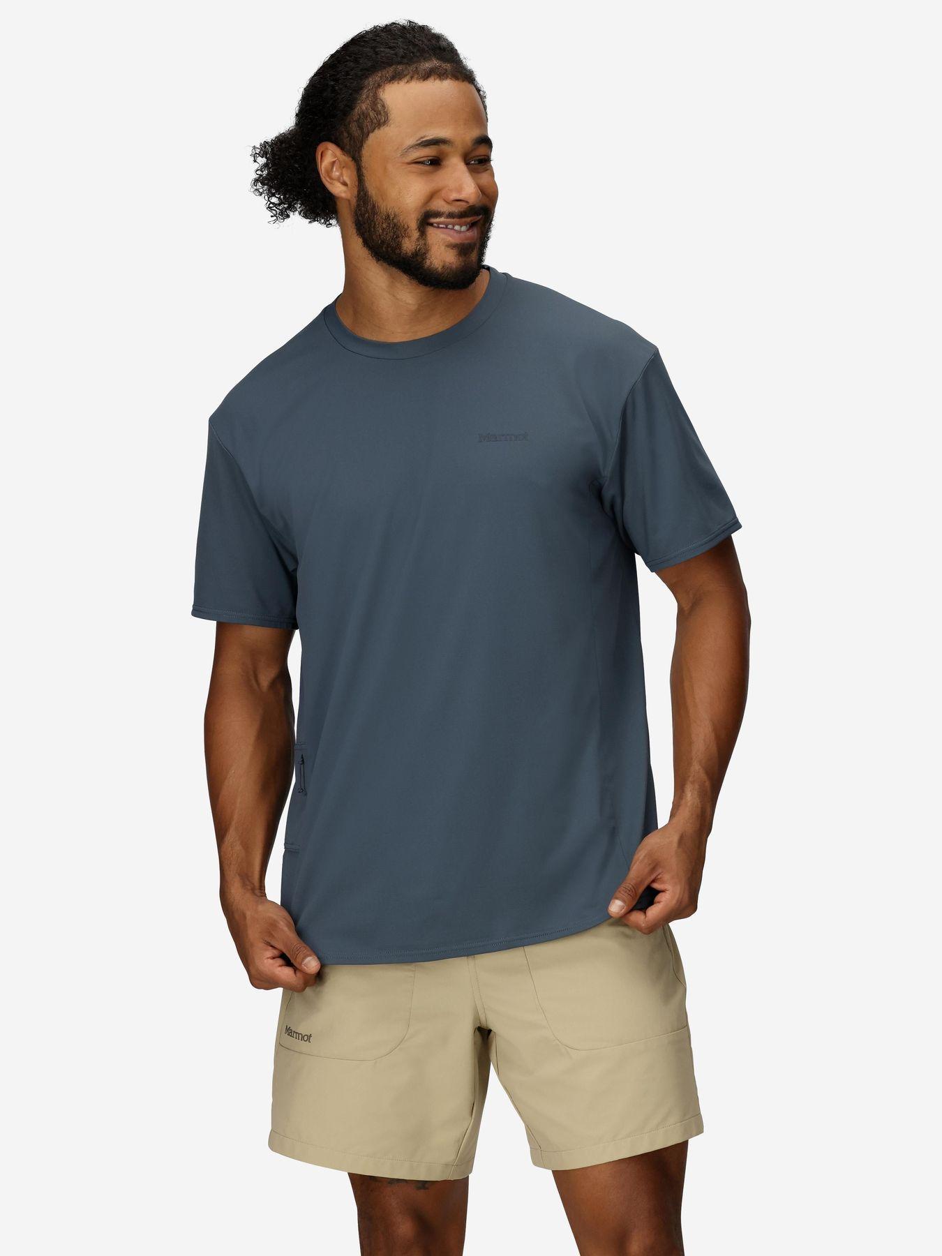 Polera Marmot Hombre Arex Upf50 Cress Azul-0