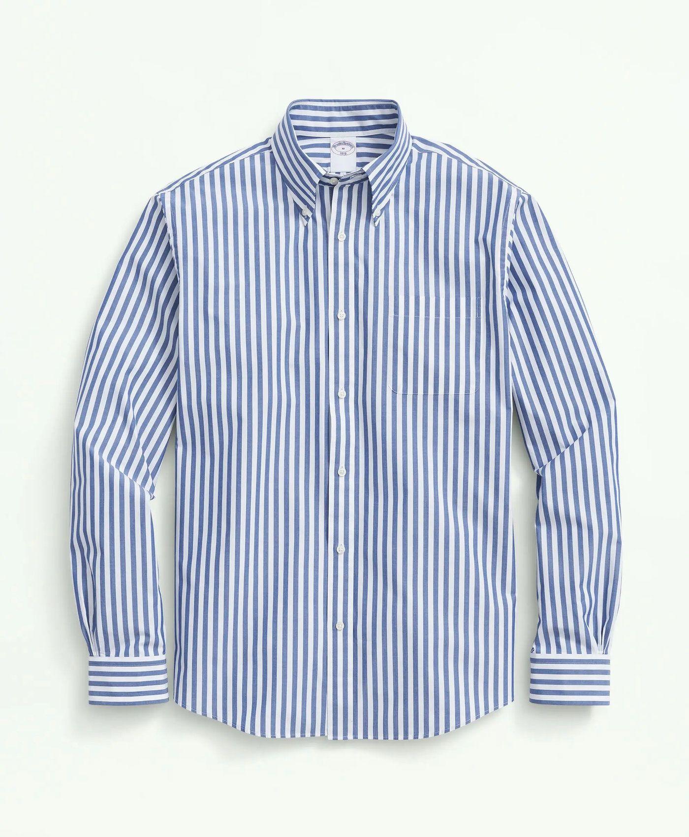 Camisa Brooks Brothers Hombre Spt Fdy Butcher Stripe Azul-0