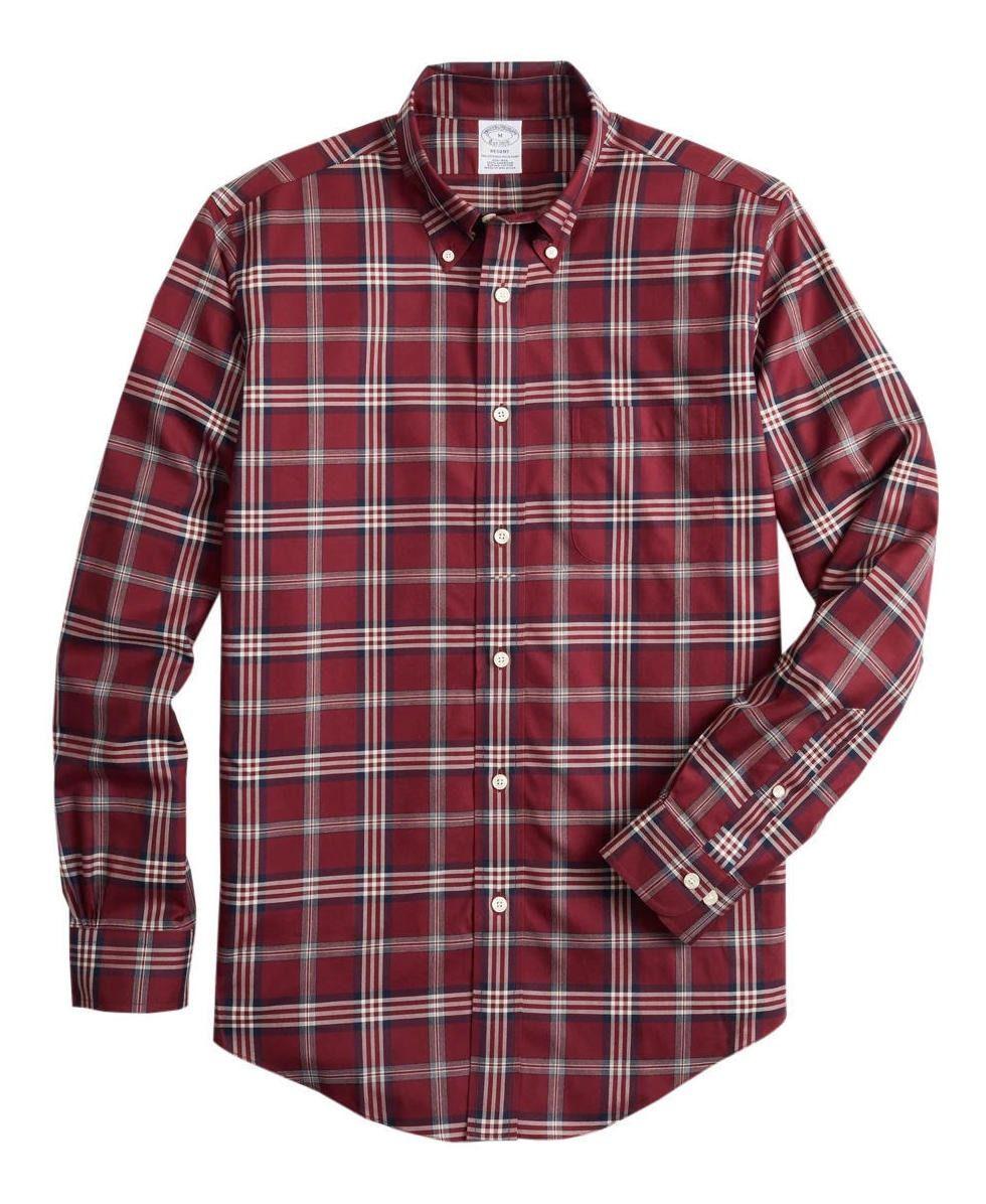 Camisa Brooks Brothers Hombre Non-iron Regent Fit- BB62 Burdeo-0