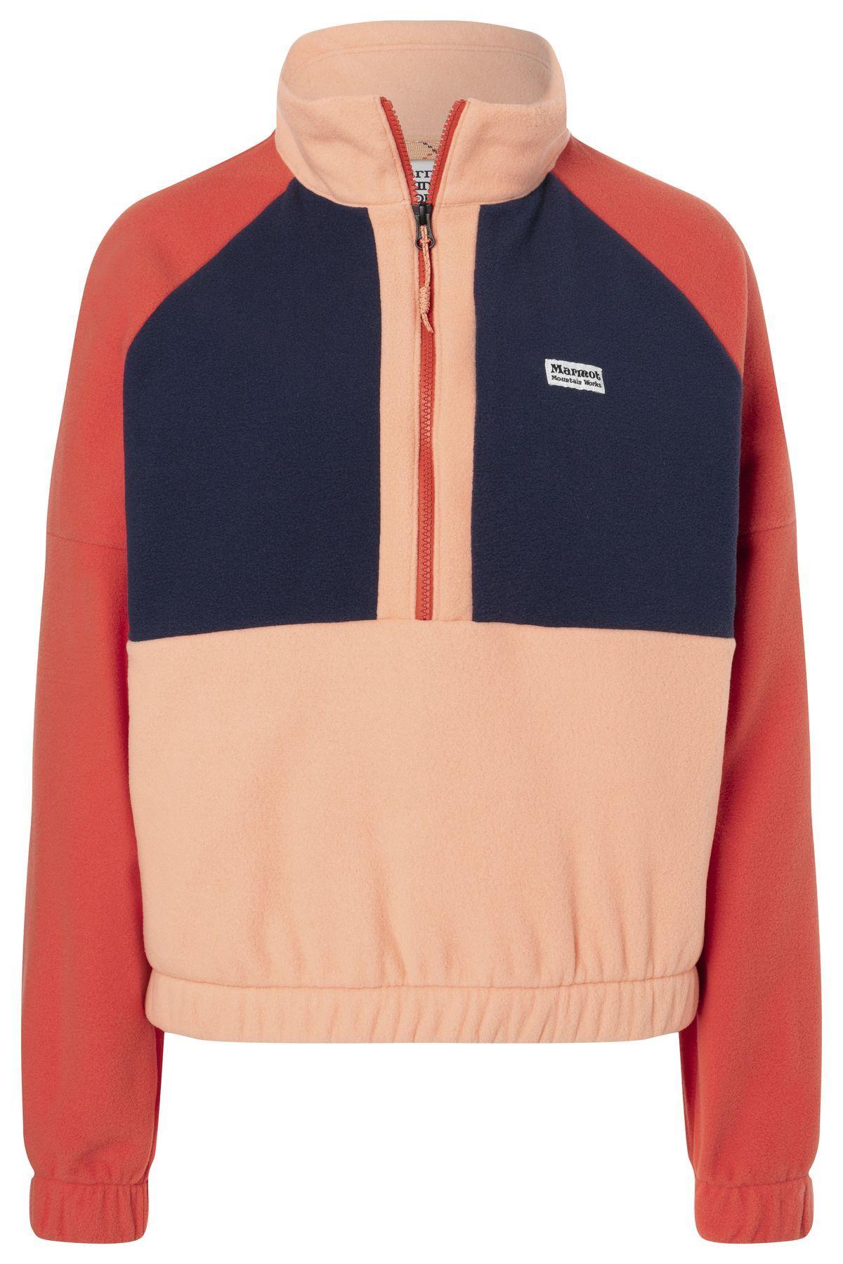 Polar Marmot Mujer Retro Rocklin Half Zip Naranjo-3