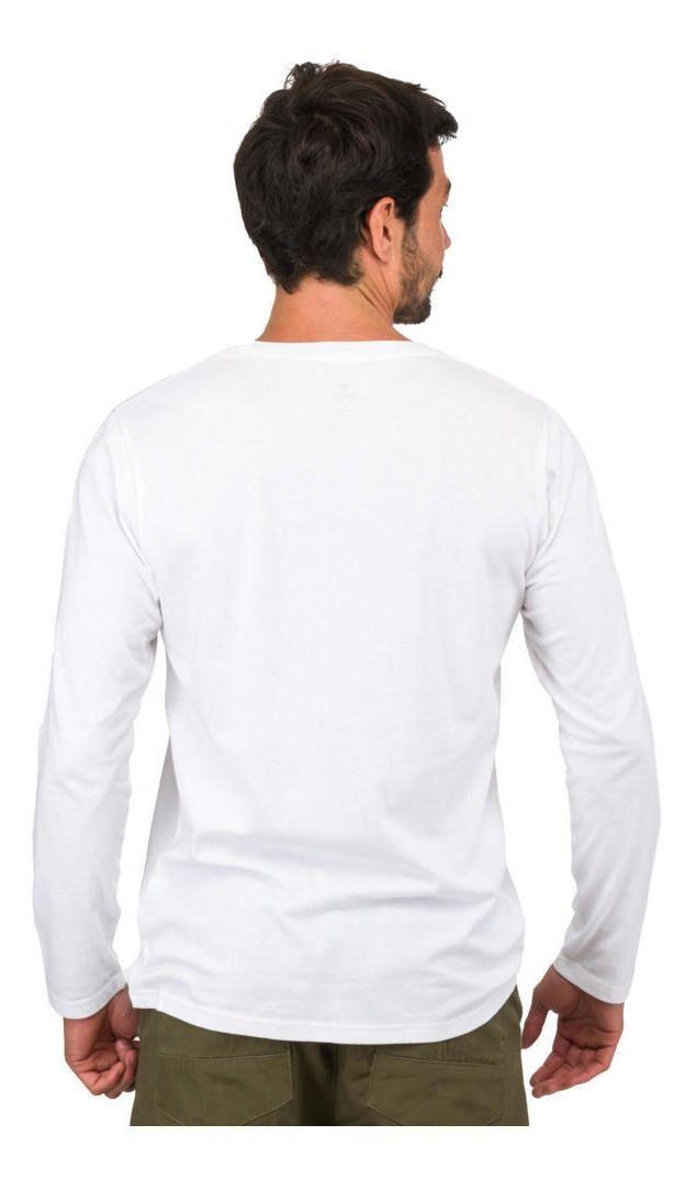 Polera Kivül Hombre Reciclada Brus Ml Blanco-2