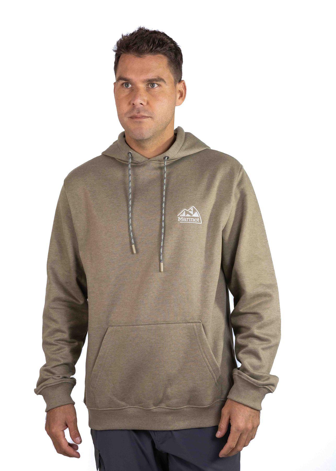Polerón Marmot Hombre Chest Retro Logo Hoody Café-0