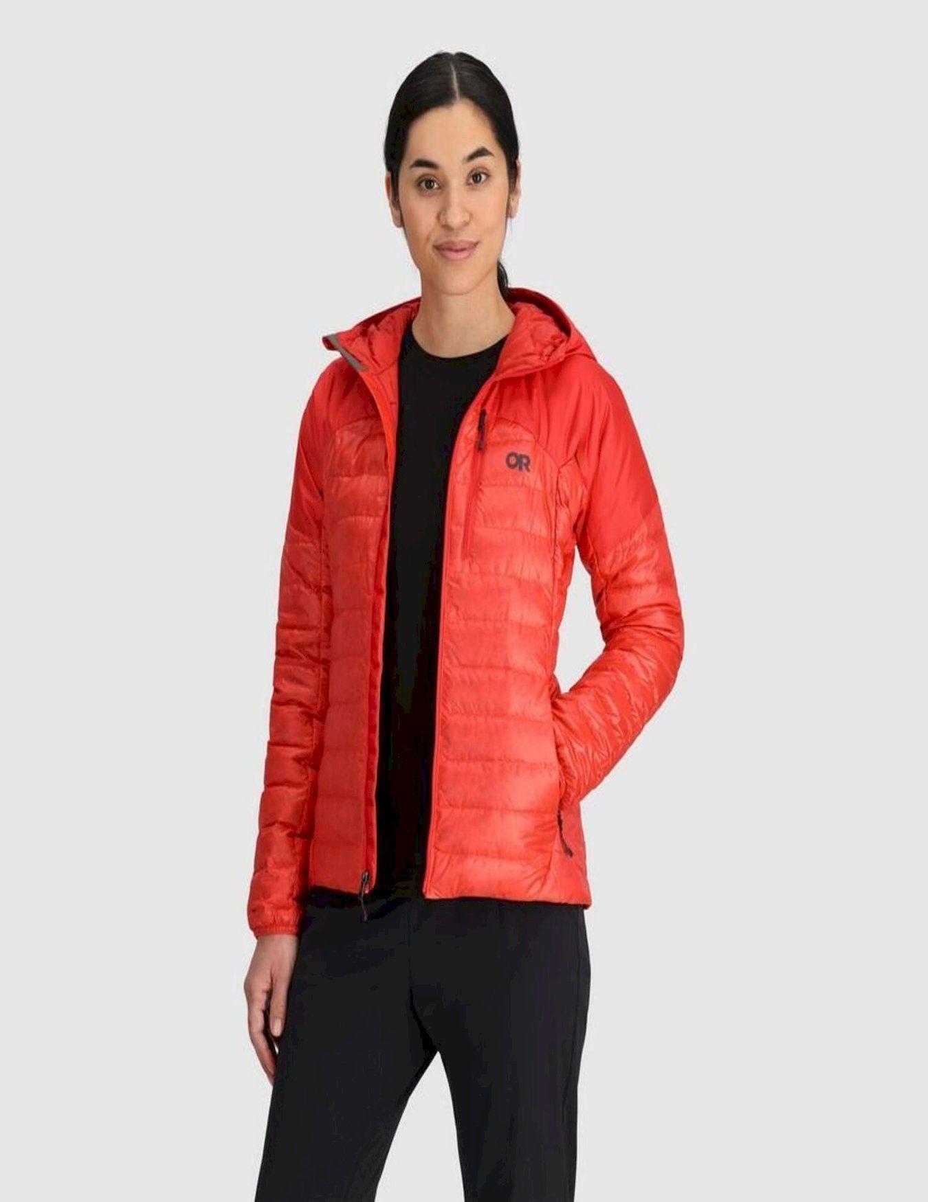 Chaqueta Outdoor Research Mujer Helium Down Rojo-1