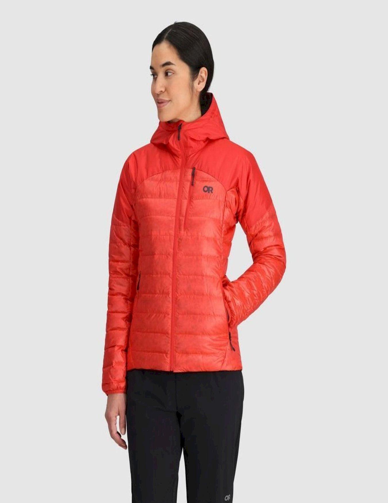 Chaqueta Outdoor Research Mujer Helium Down Rojo-3