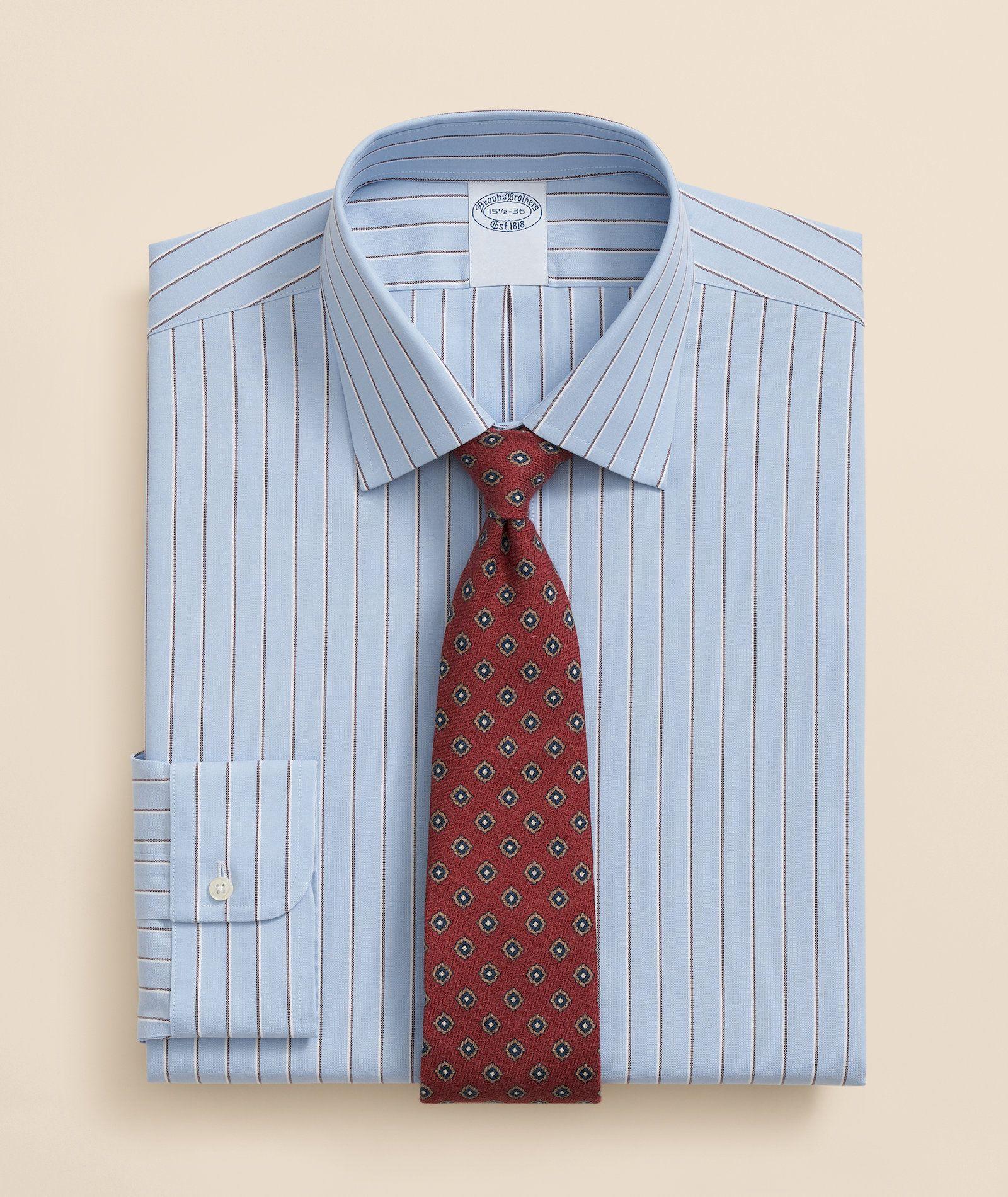Camisa Brooks Brothers Hombre Ni Supima Ainsley Slim Celeste-0
