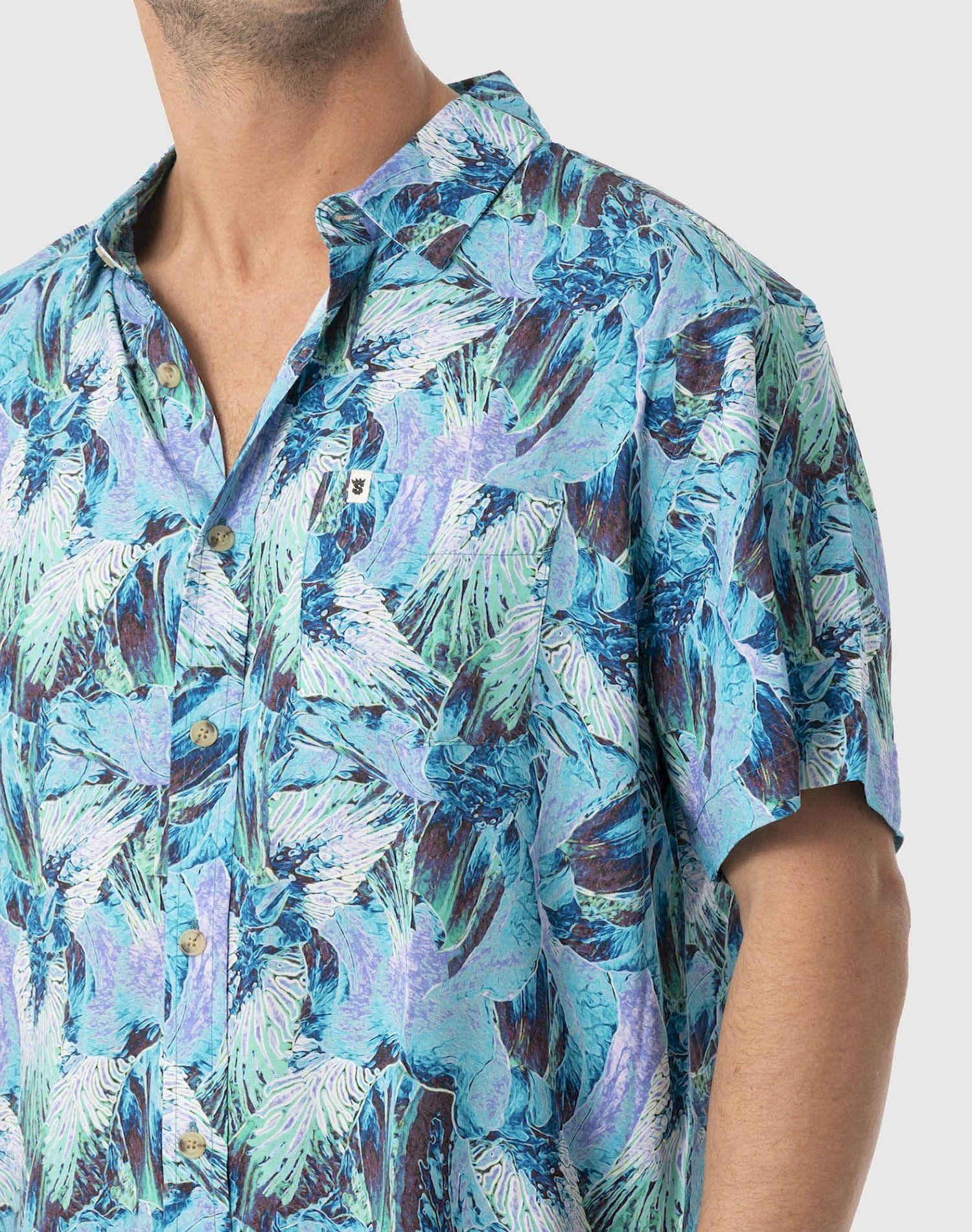 Camisa Stoked Hombre Hooks Celeste-3