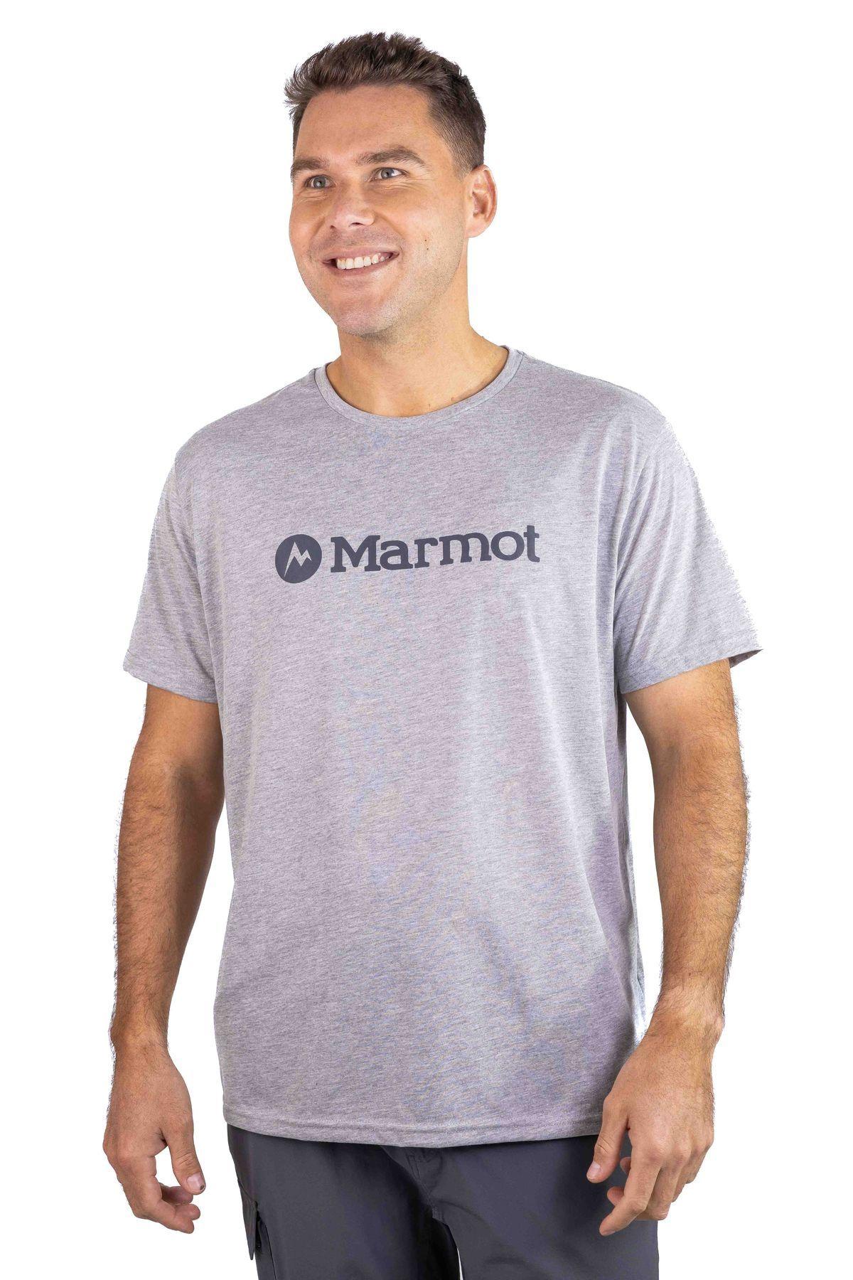 Polera Marmot Hombre Logo Tee Gris I26-0