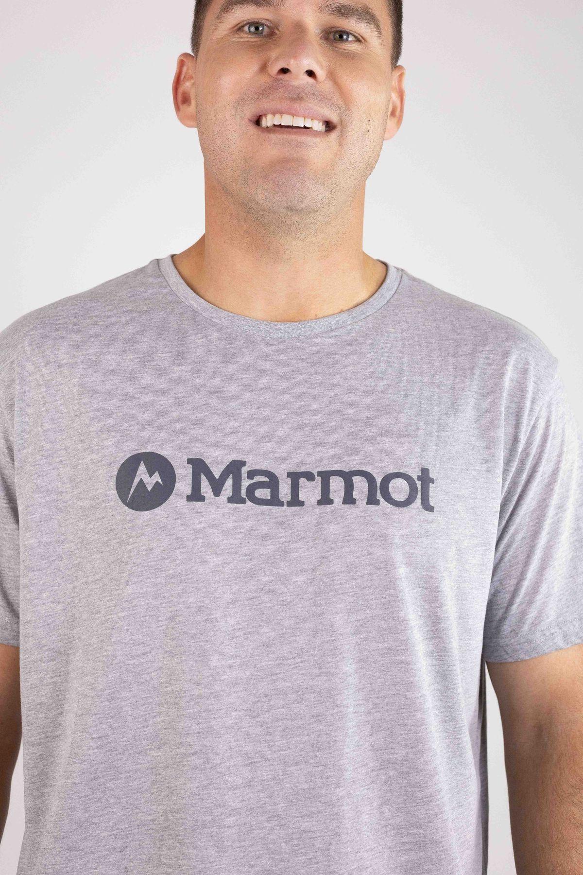 Polera Marmot Hombre Logo Tee Gris I26-3