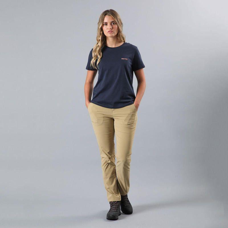 Polera Marmot Mujer Chest Logo Tee Azul Azul-3