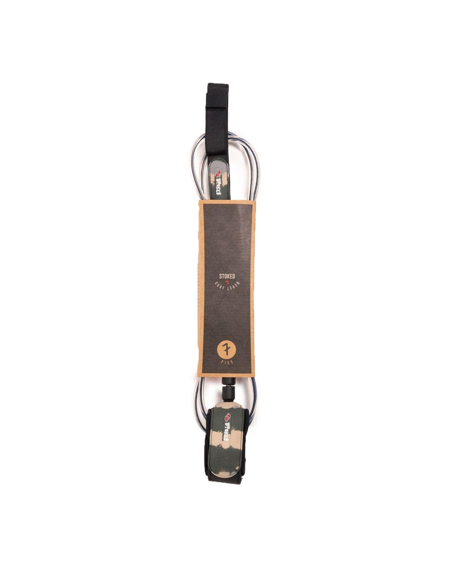 Leash Stoked Unisex 6ft 7mm Pacifico Surf Camo Verde-3