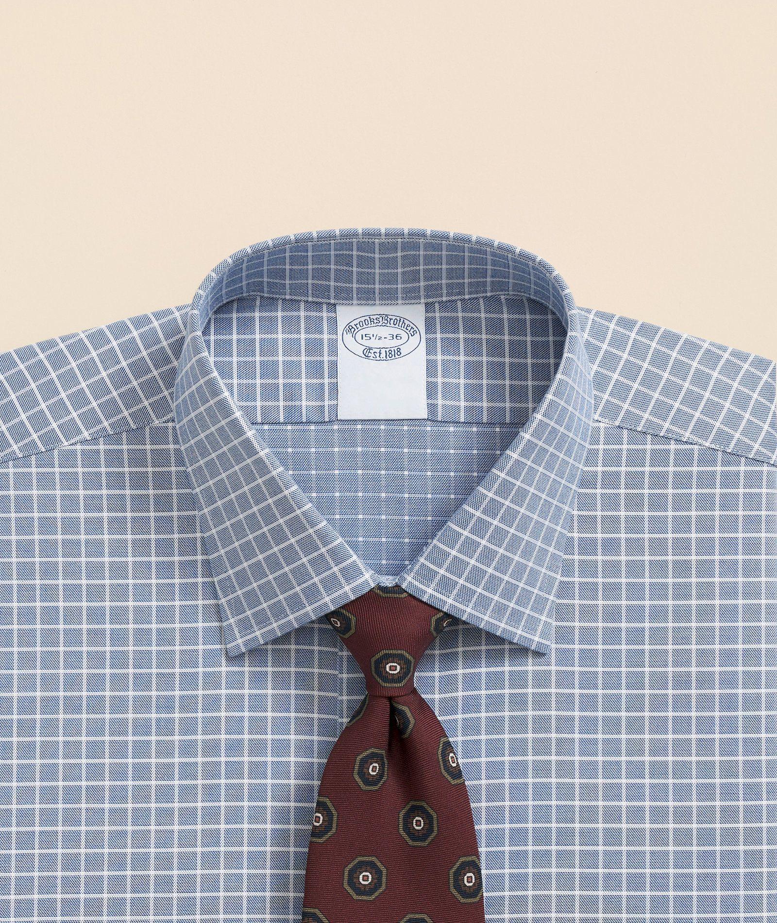 Camisa Brooks Brothers Hombre Ni Supima Dobby Graph Slim Azul-1