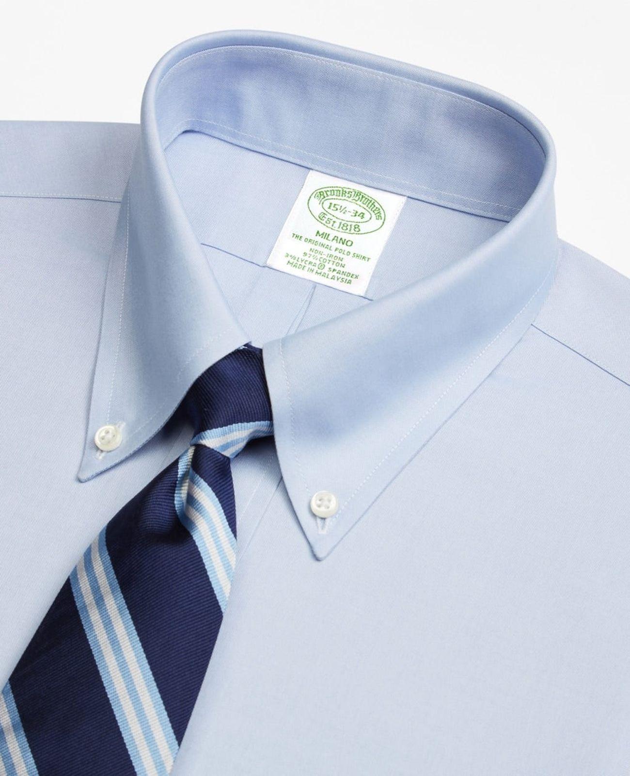 Camisa Stretch Slim-Fit Non-Iron Pinpoint Celeste-1