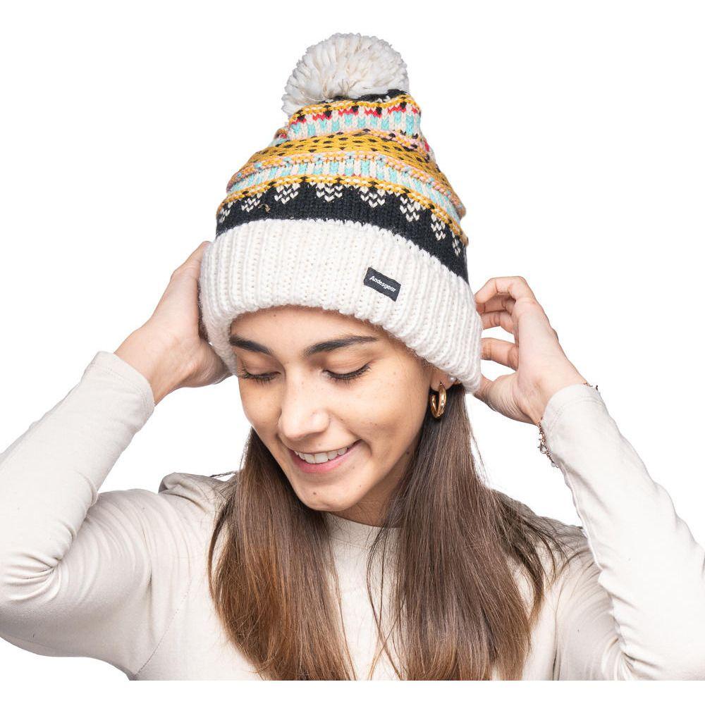Gorro Andesgear Unisex Pompon Knited Blanco-4