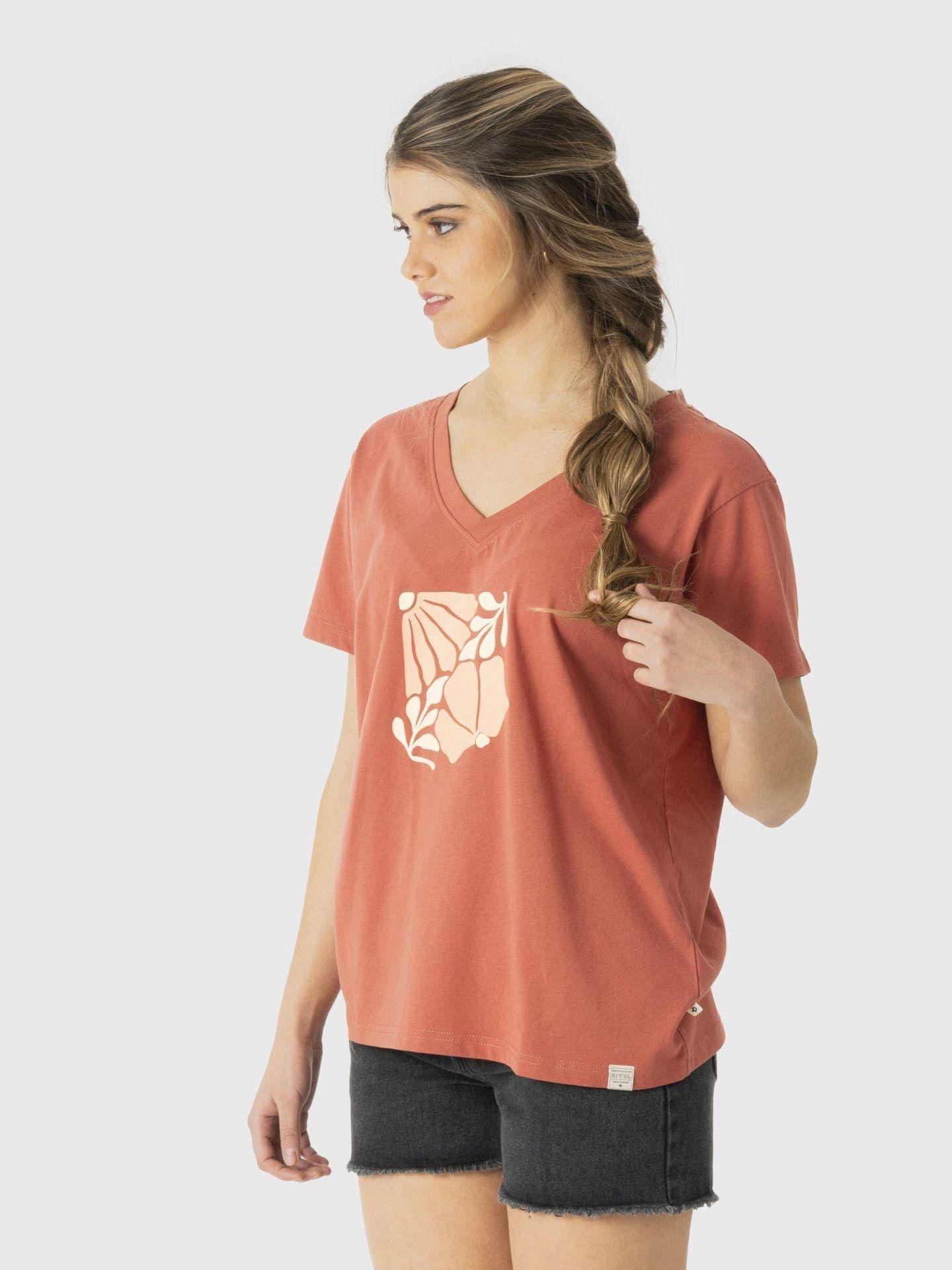 Polera Kivül Mujer Lika Reciclada Naranjo-1