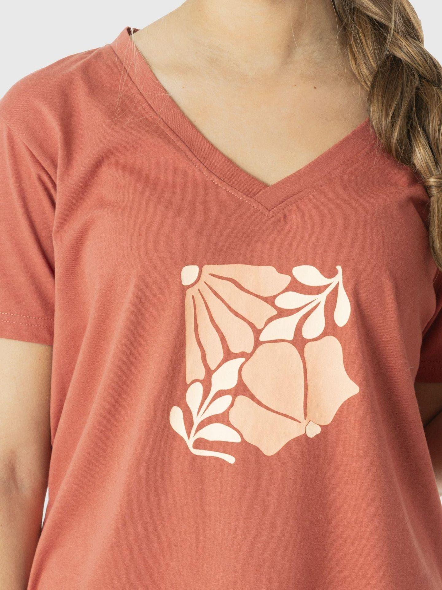 Polera Kivül Mujer Lika Reciclada Naranjo-4