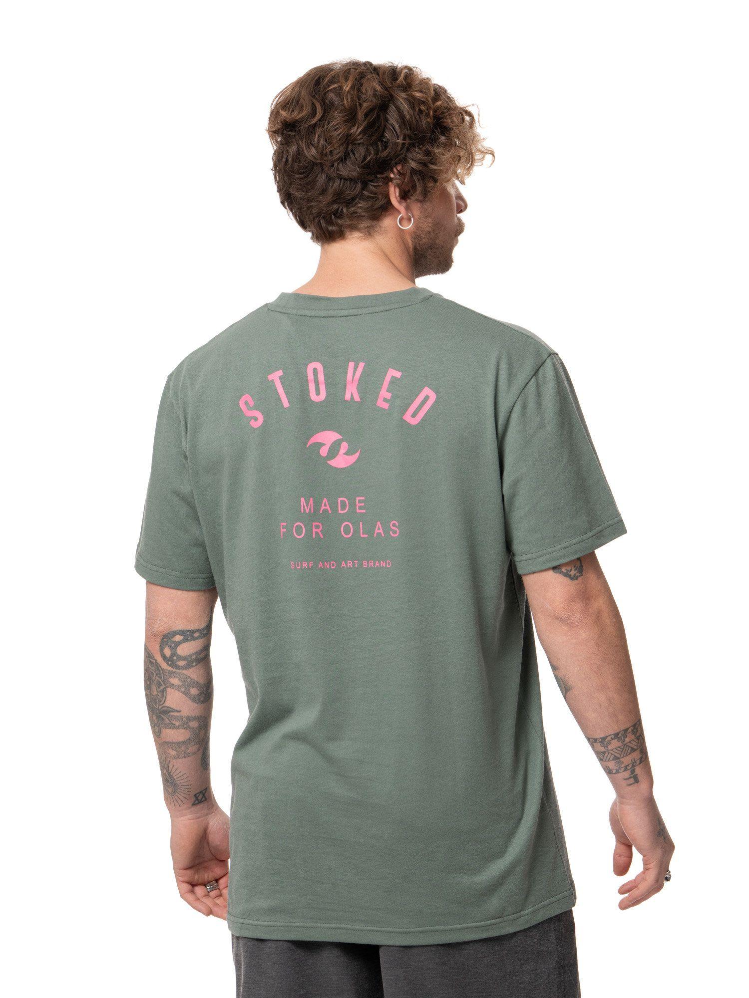 Polera Stoked Hombre Logo Verde-2