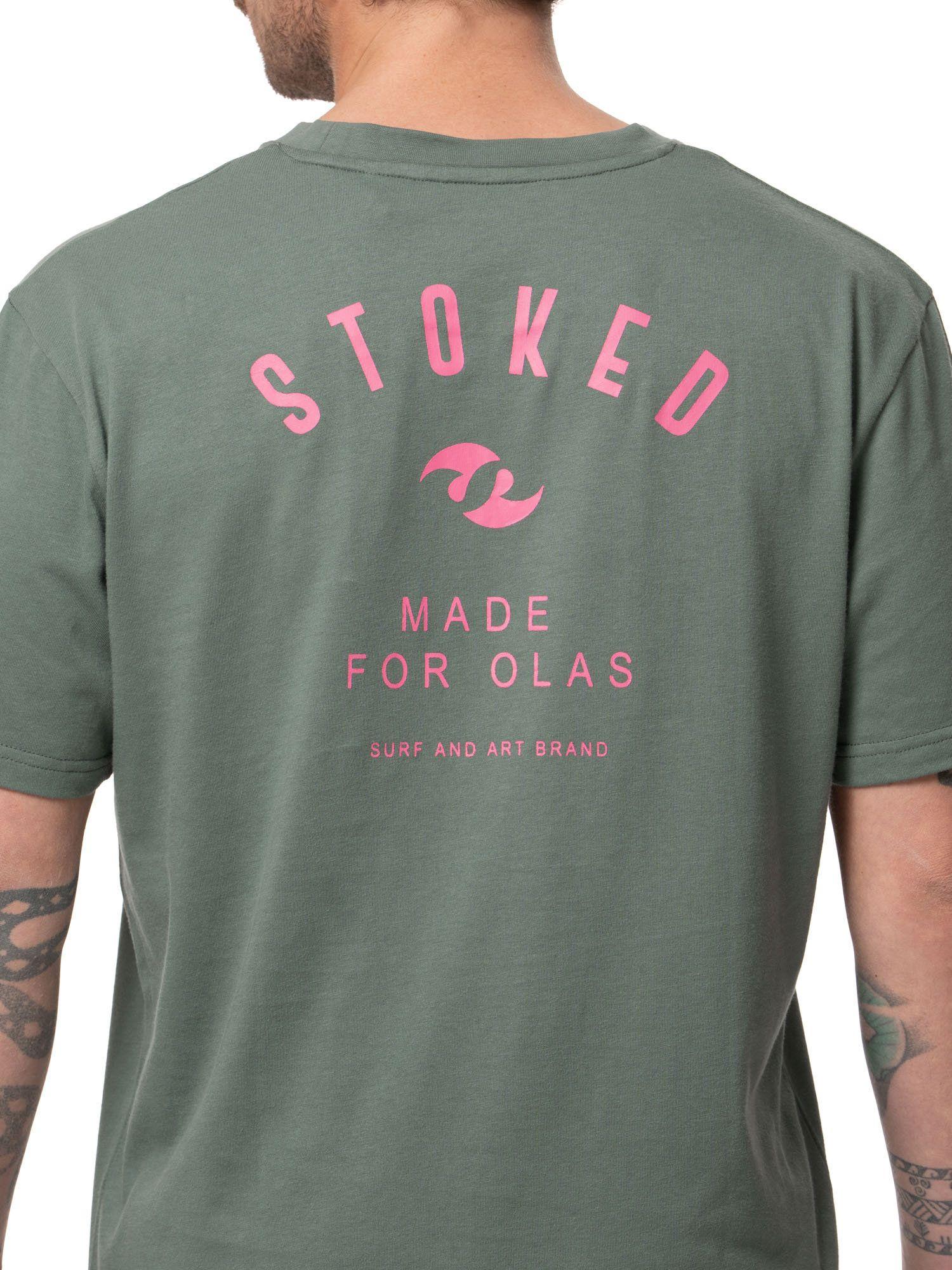 Polera Stoked Hombre Logo Verde-3