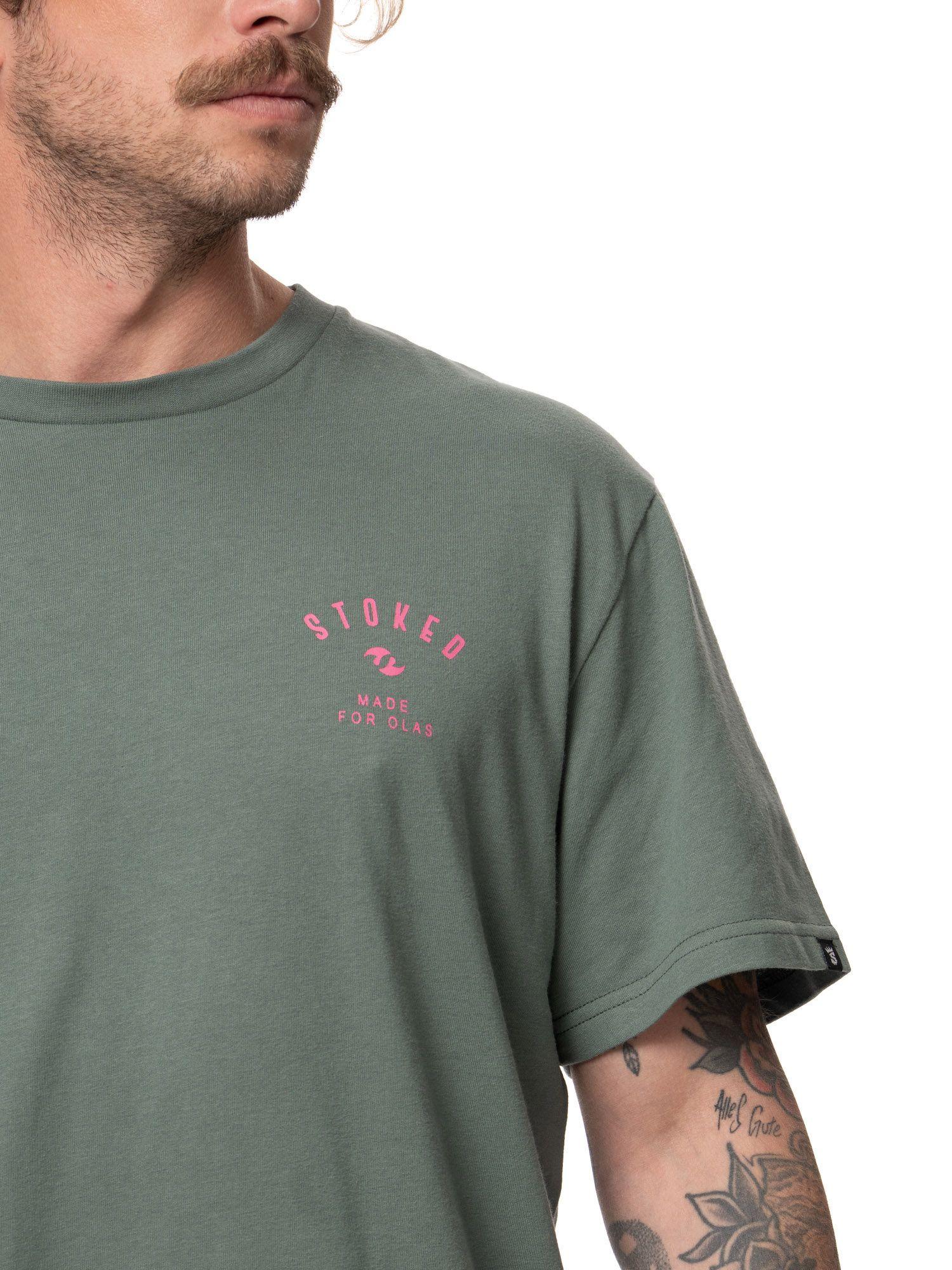 Polera Stoked Hombre Logo Verde-4