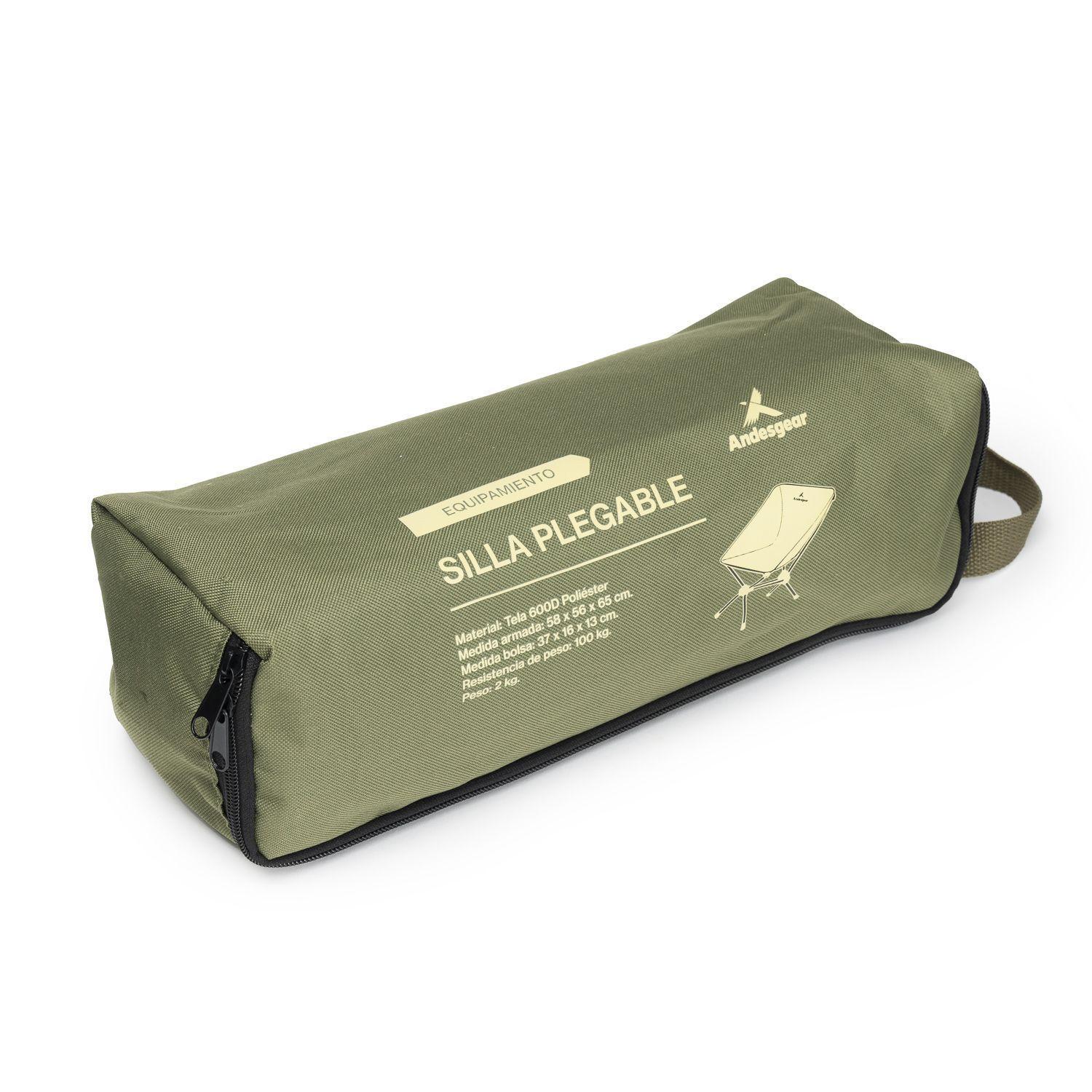 Silla Compactable Camping Andesgear Verde-5