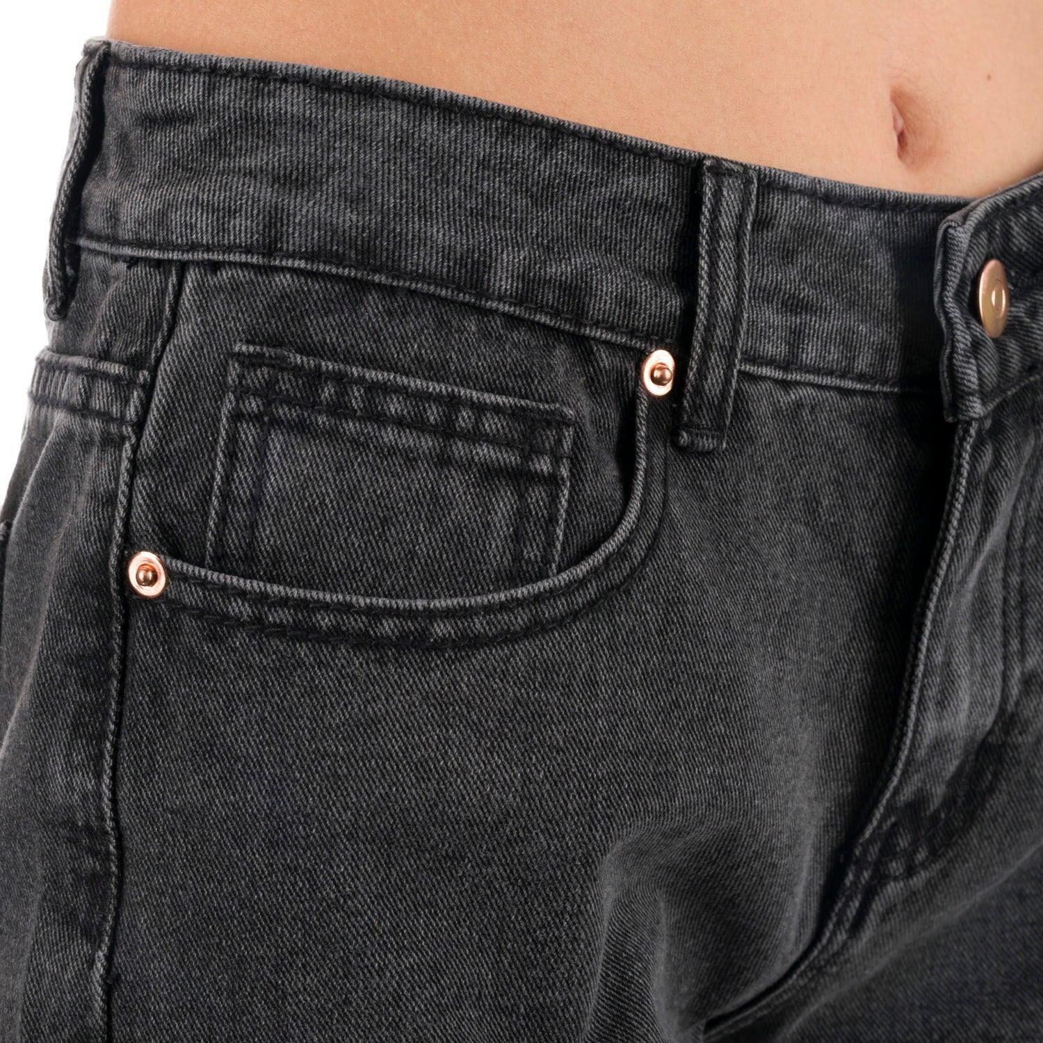 Short Stoked Mujer Denim Gris-3