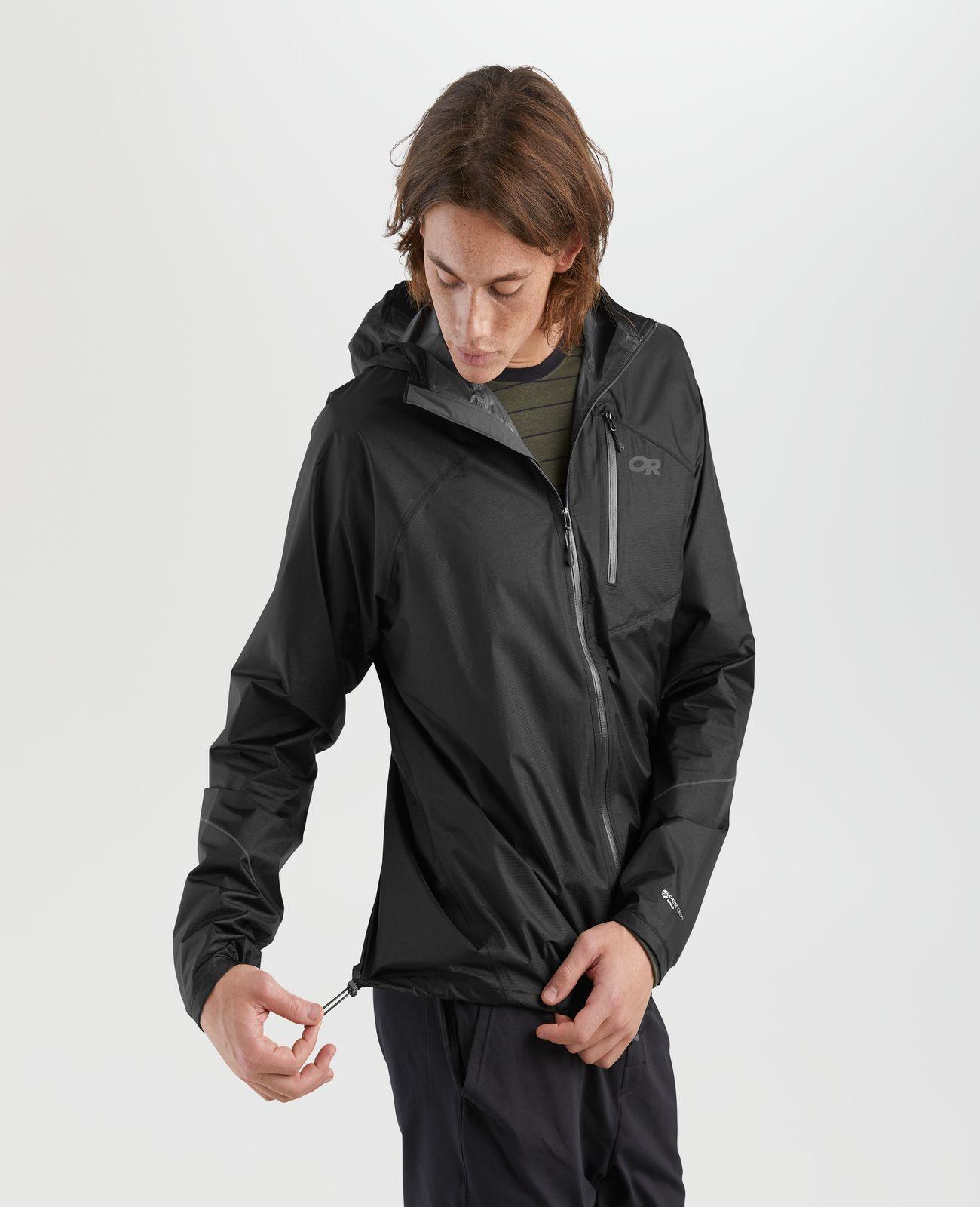 Chaqueta Outdoor Research Hombre Helium Rain Negro-2