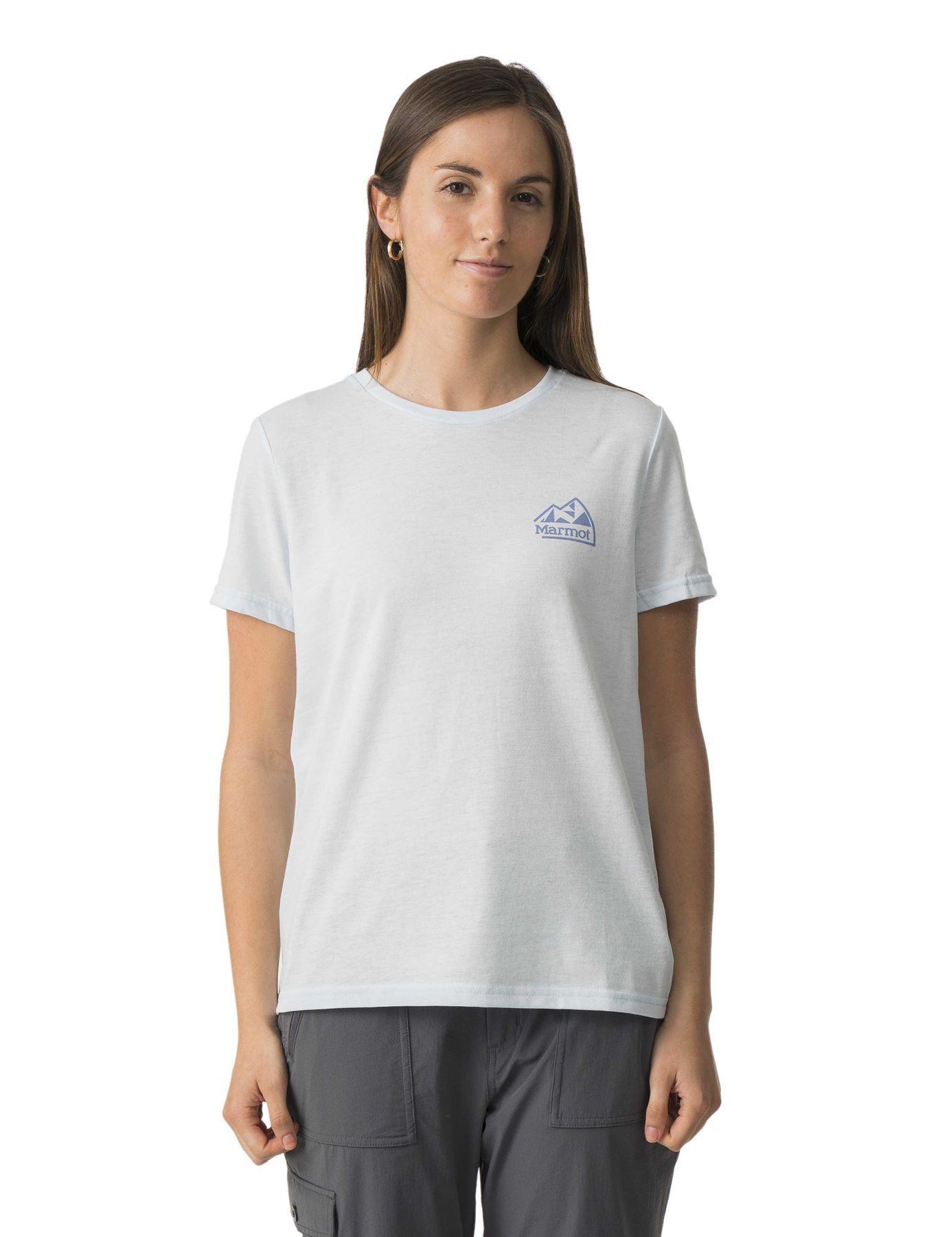 Polera Marmot Mujer Retro Logo Tee Blanco-0