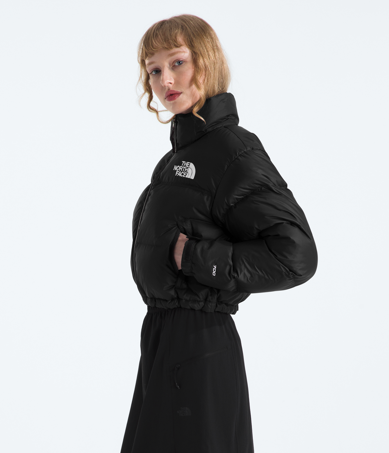 Chaqueta De Pluma 1996 Retro Nuptse Short Mujer Negro-3