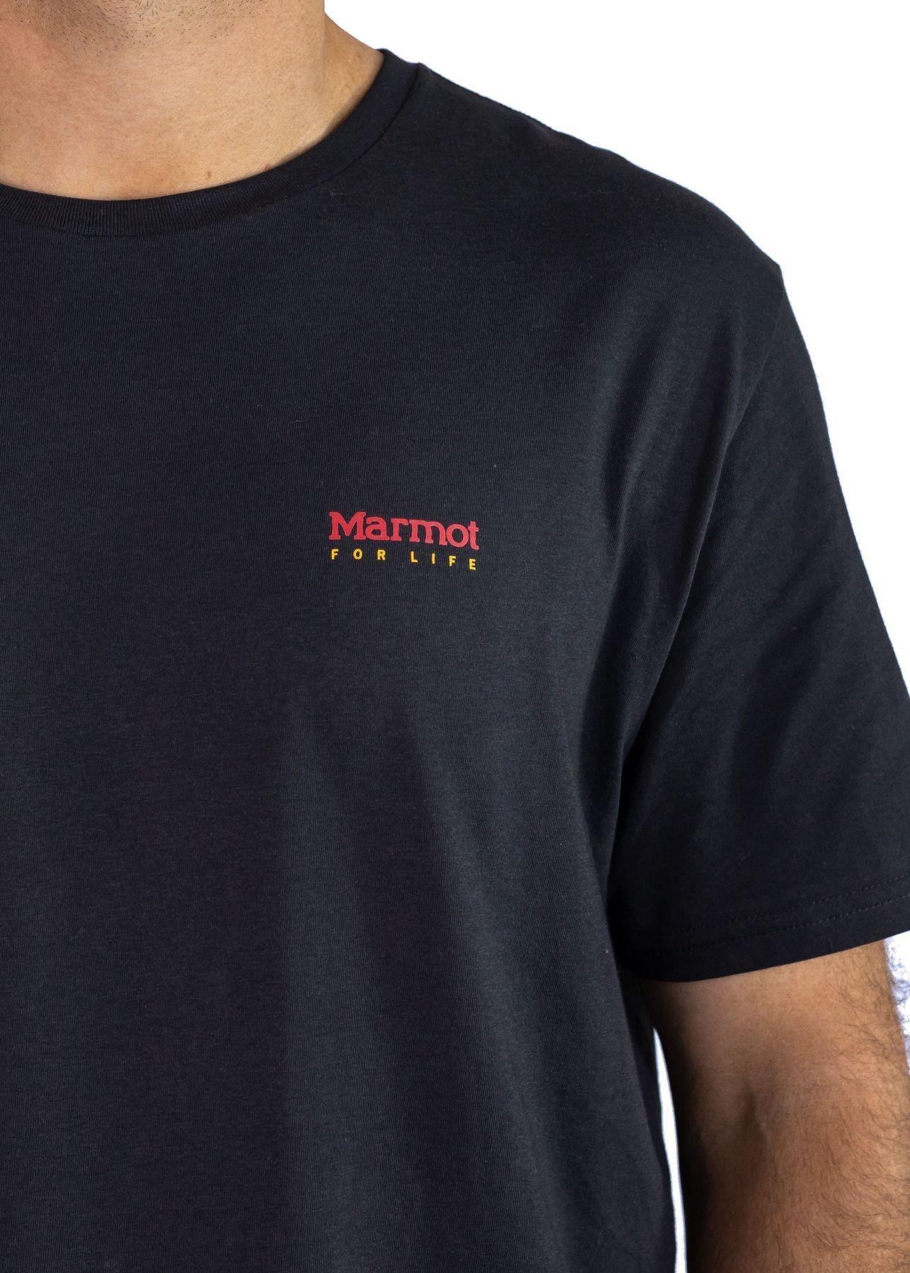 Polera Marmot Hombre For Life Chest Logo Tee Negro-3