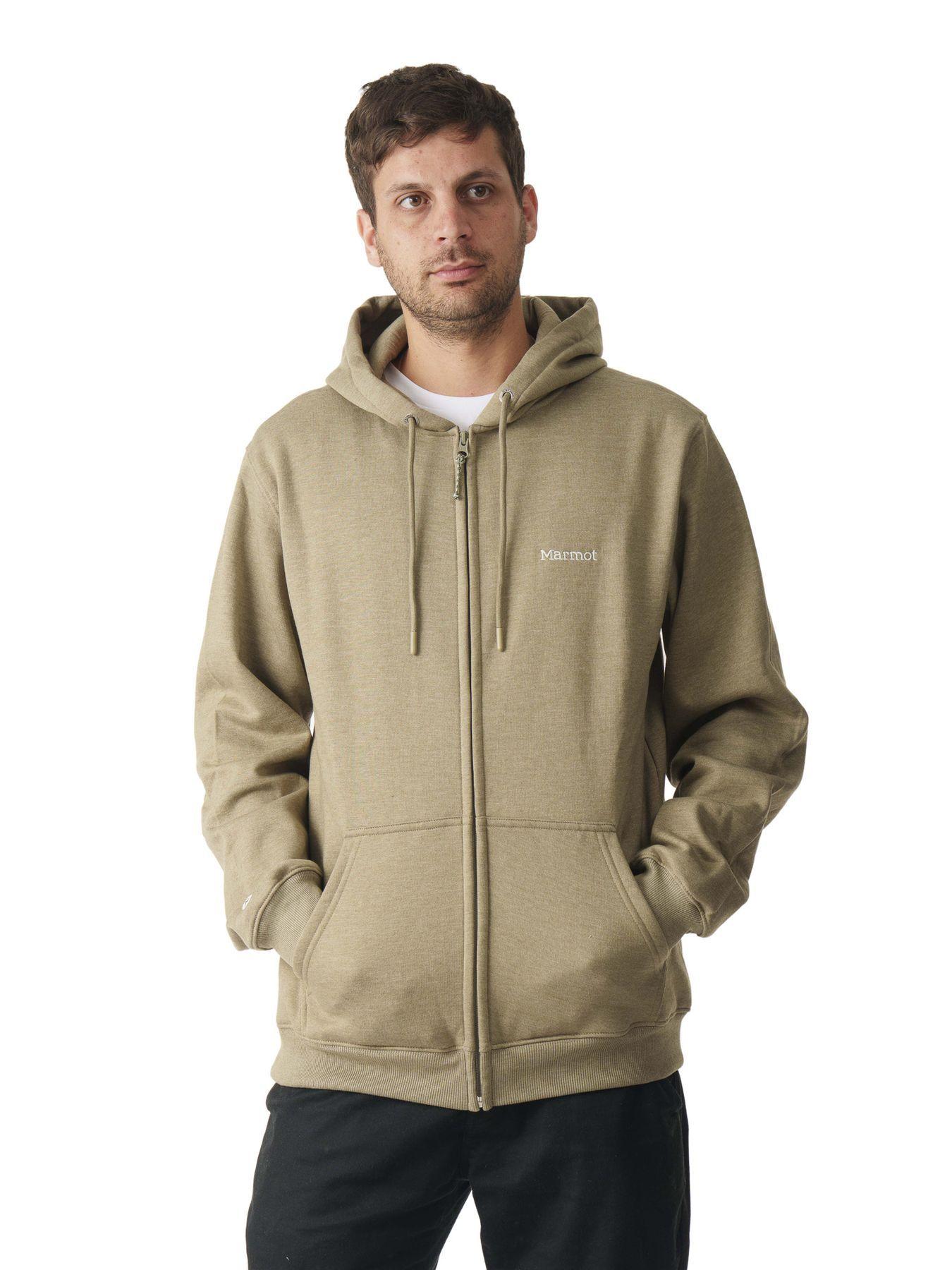 Polerón Marmot Hombre Chest Logo Fullzip Café-0