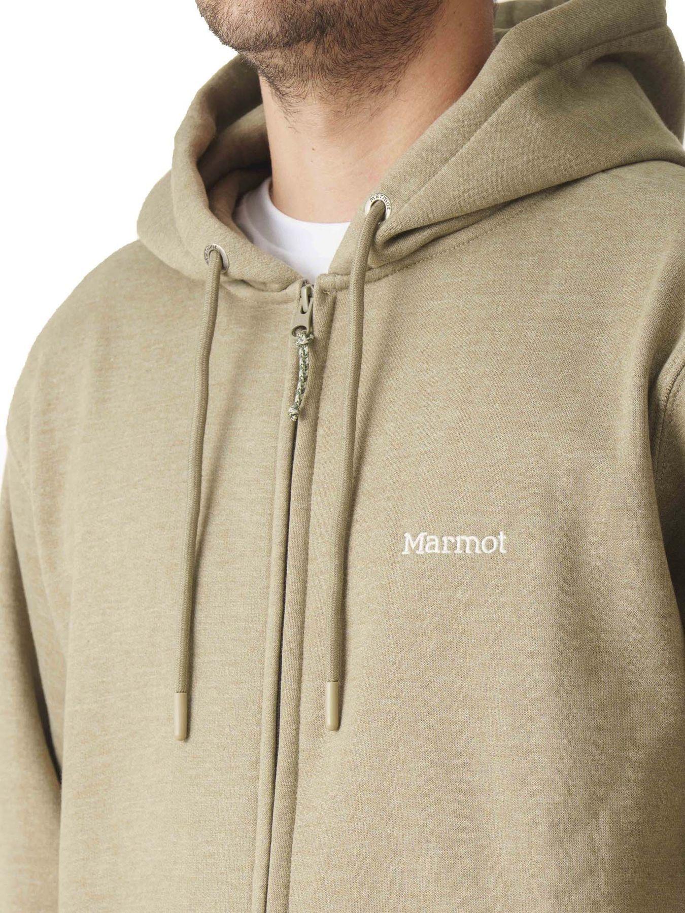 Polerón Marmot Hombre Chest Logo Fullzip Café-4