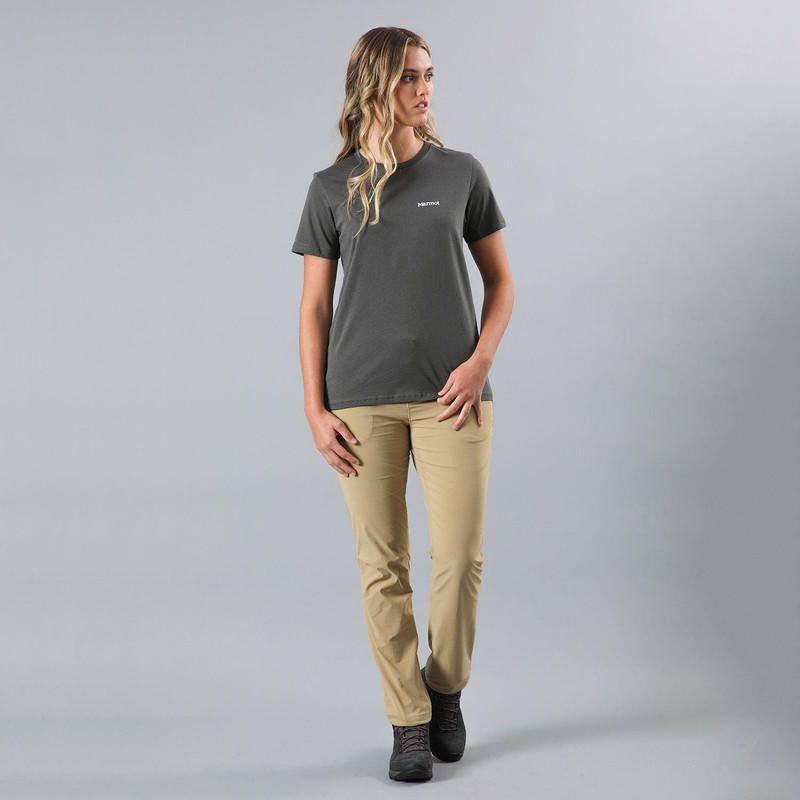 Polera Marmot Mujer Chest Logo Tee Gris-3
